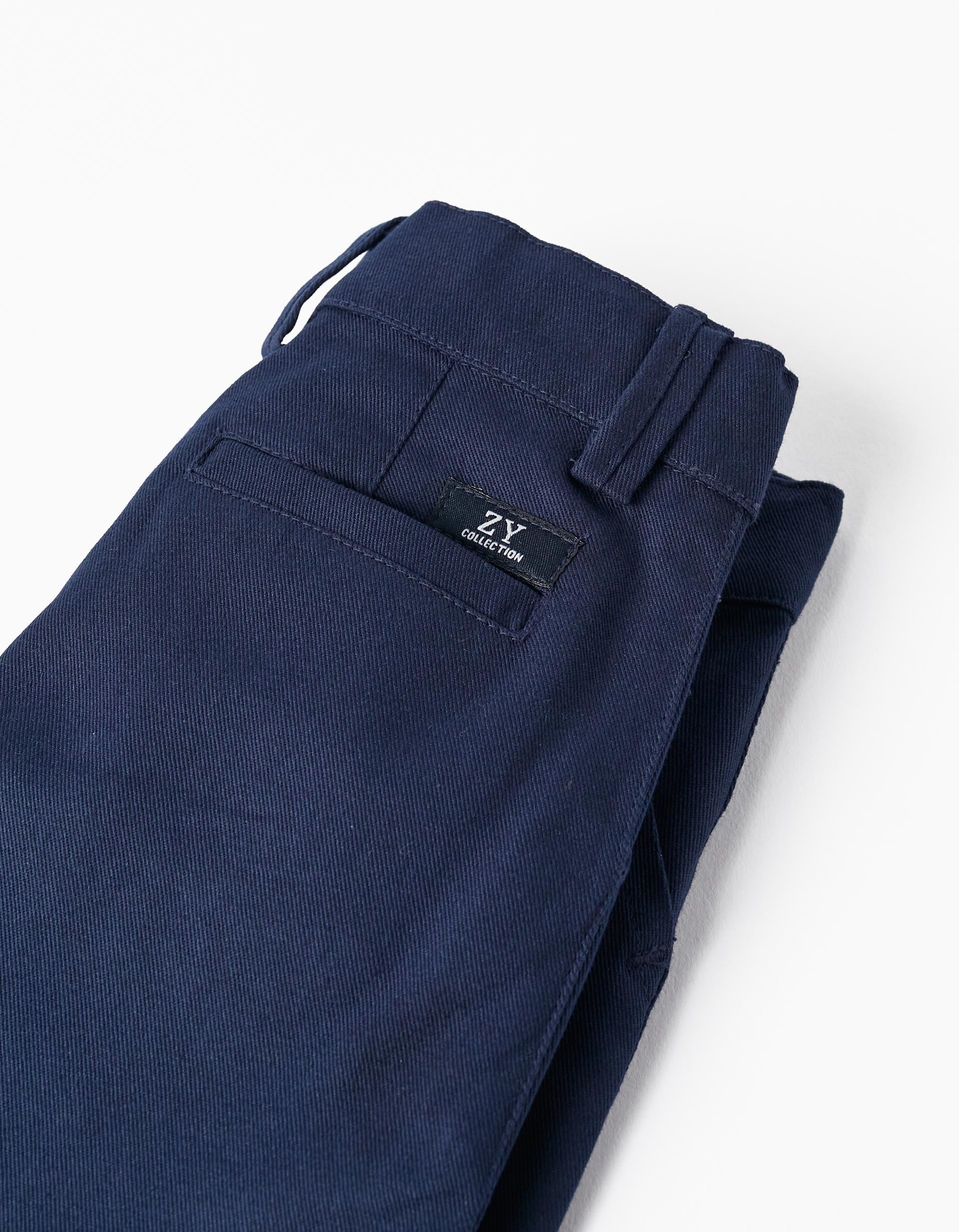 Short Sleeve Shirt + Shorts with Suspenders for Baby Boy, White/Blue