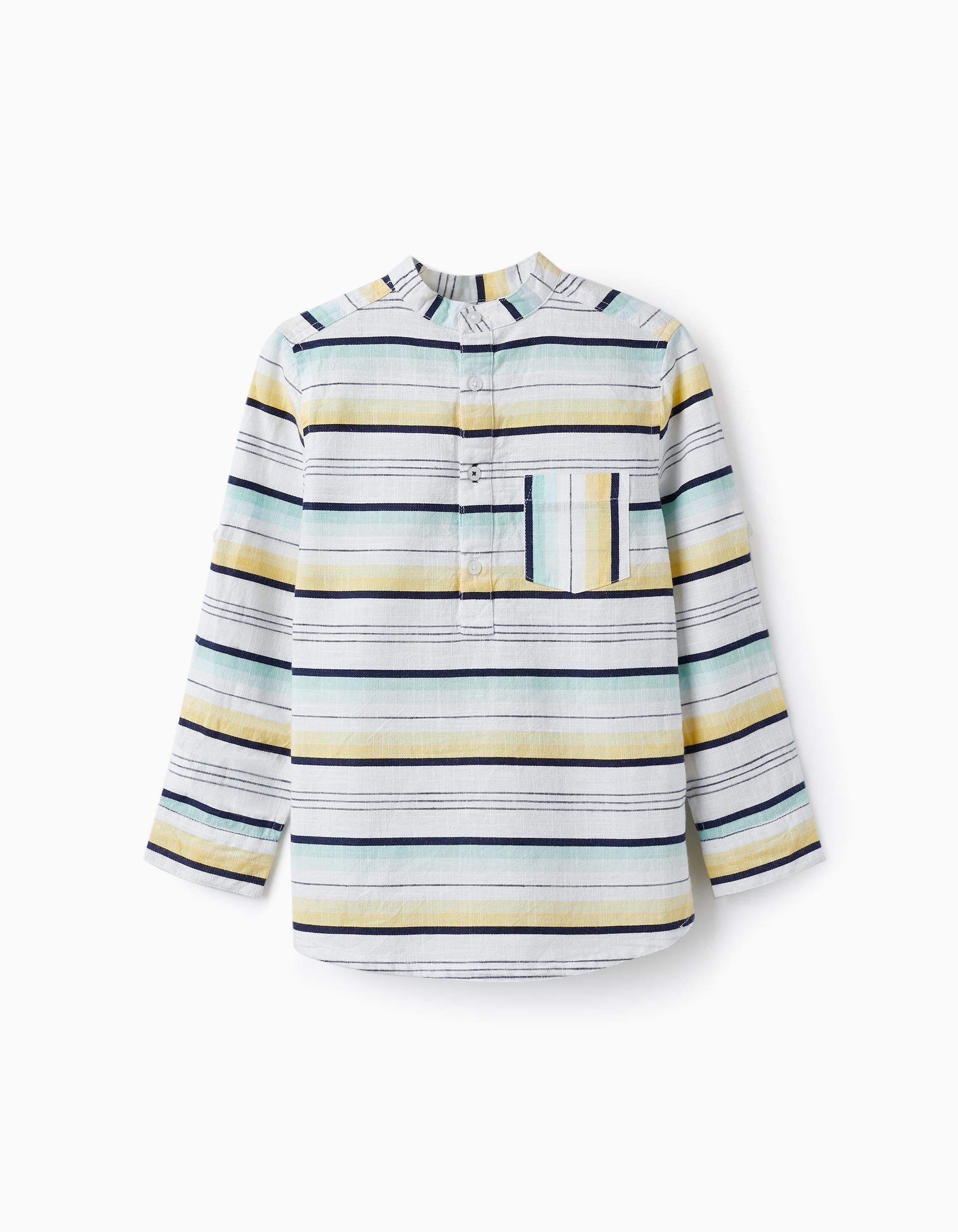 Striped Cotton Shirt for Boys, Multicolour