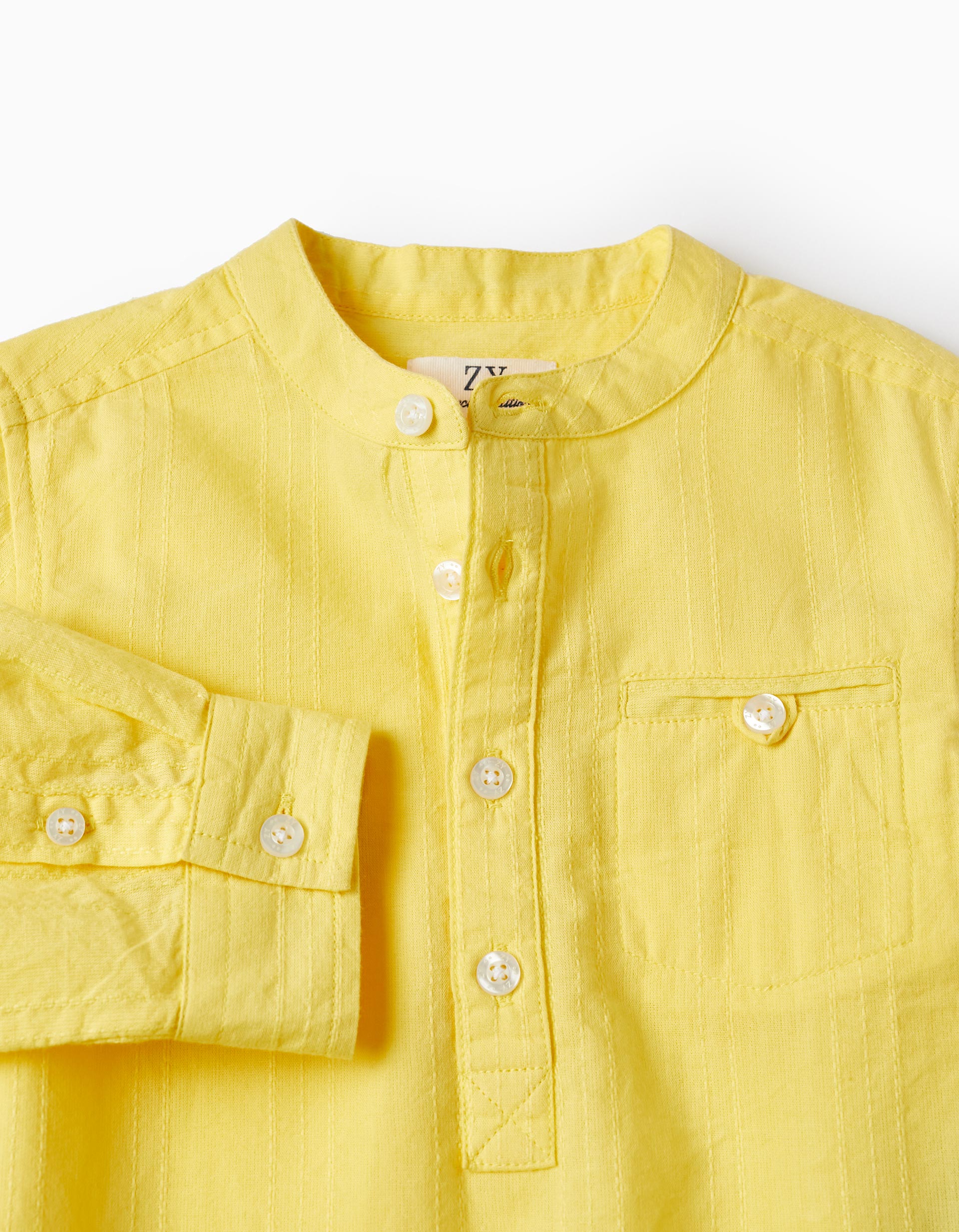 Long Sleeve Cotton Shirt for Baby Boys 'Special Days', Yellow