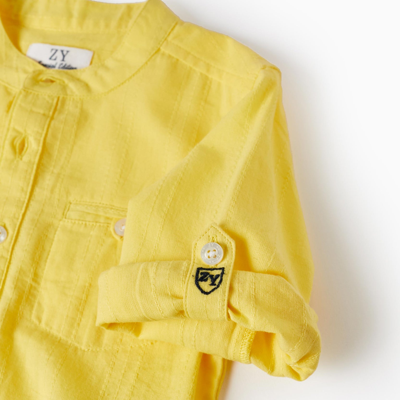 Long Sleeve Cotton Shirt for Baby Boys 'Special Days', Yellow