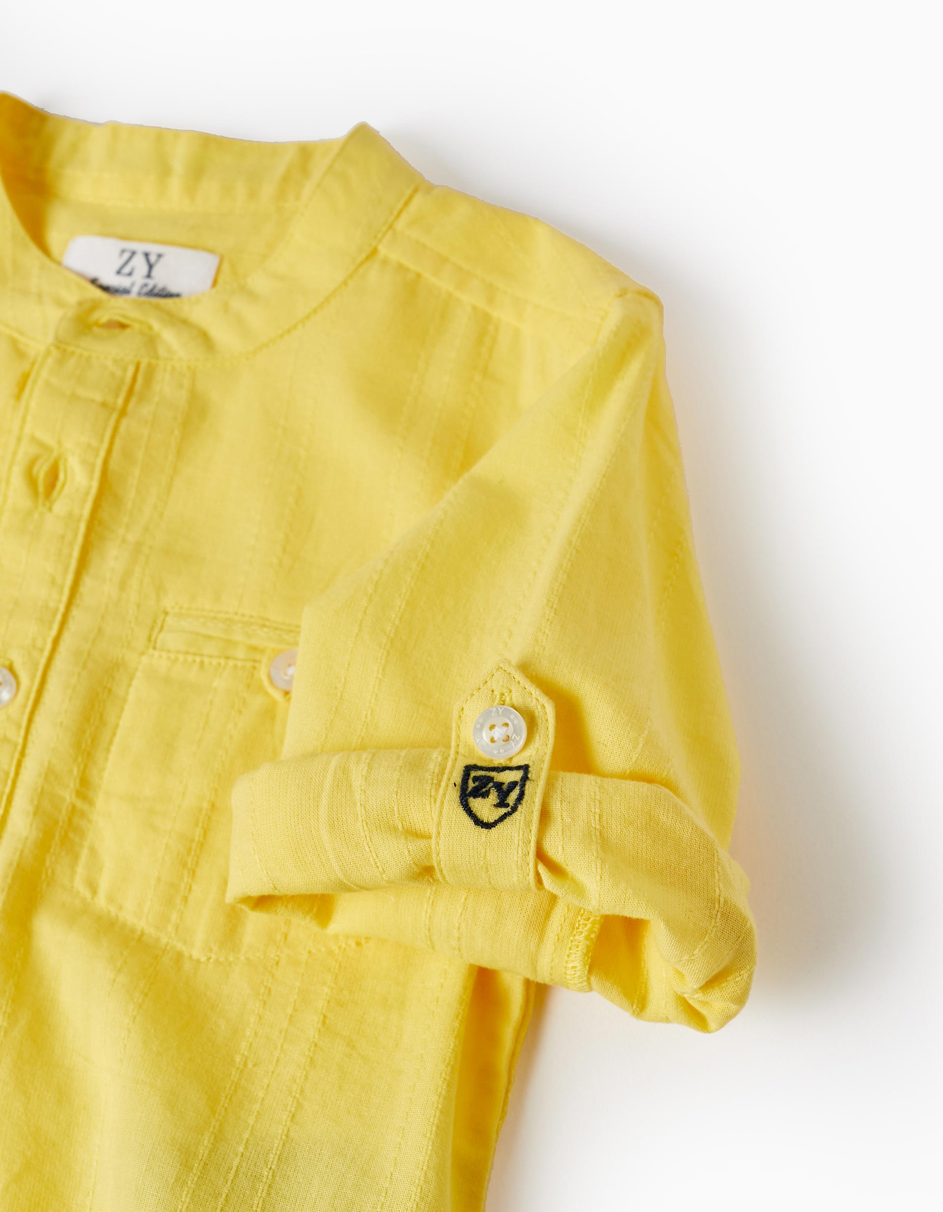Long Sleeve Cotton Shirt for Baby Boys 'Special Days', Yellow