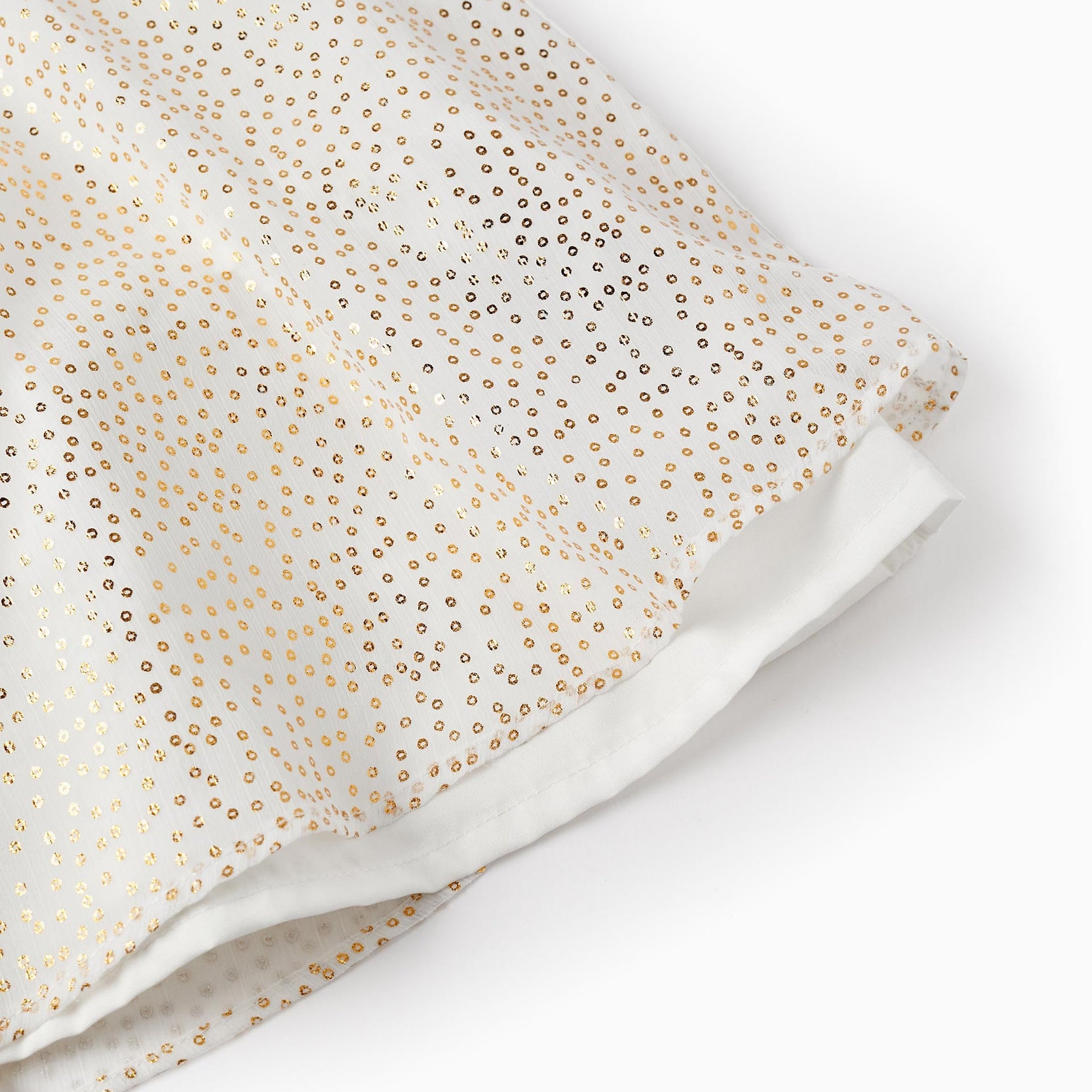 Ceremony Dress for Girls, White/Gold