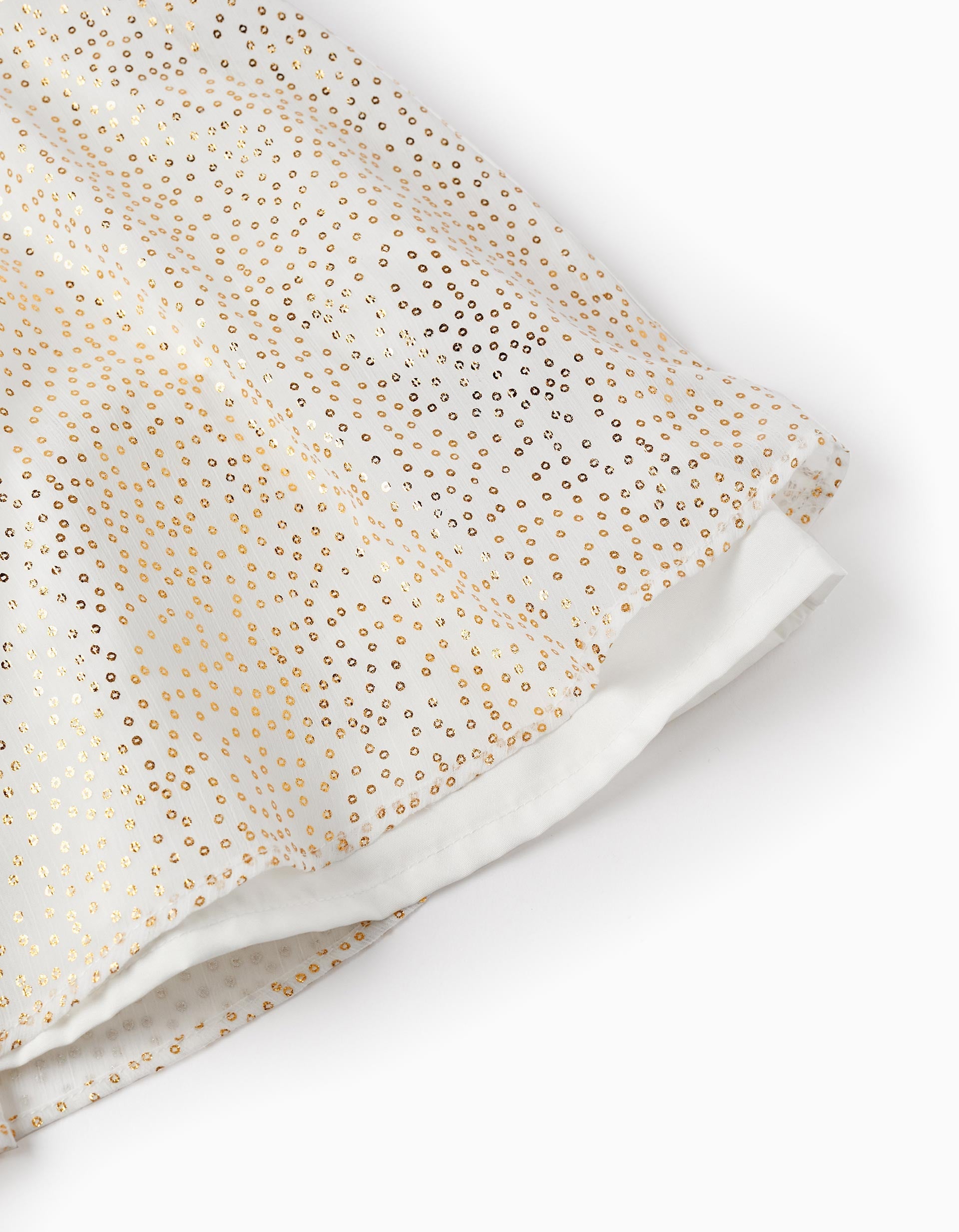 Ceremony Dress for Girls, White/Gold