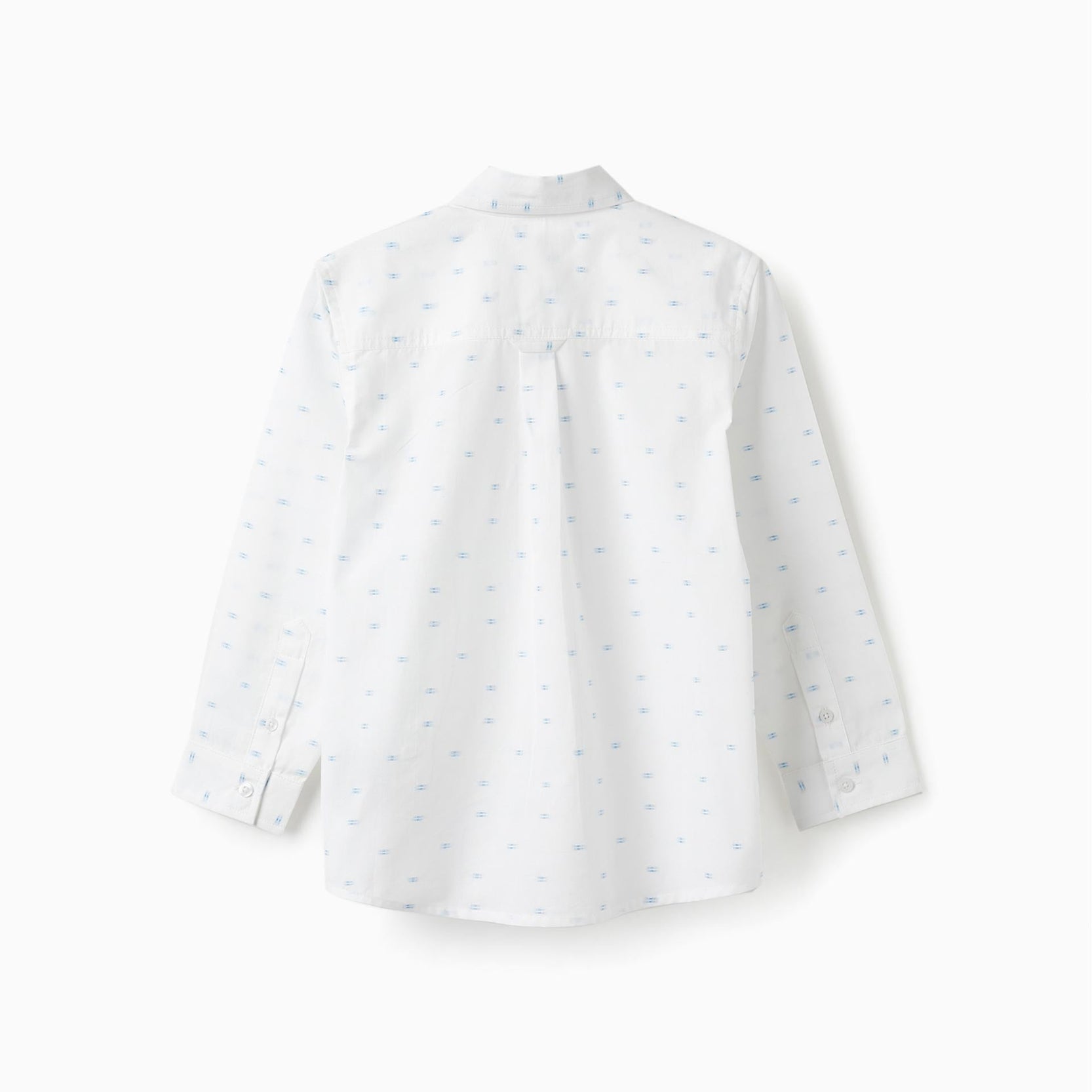 Cotton Shirt for Boys, White/Blue