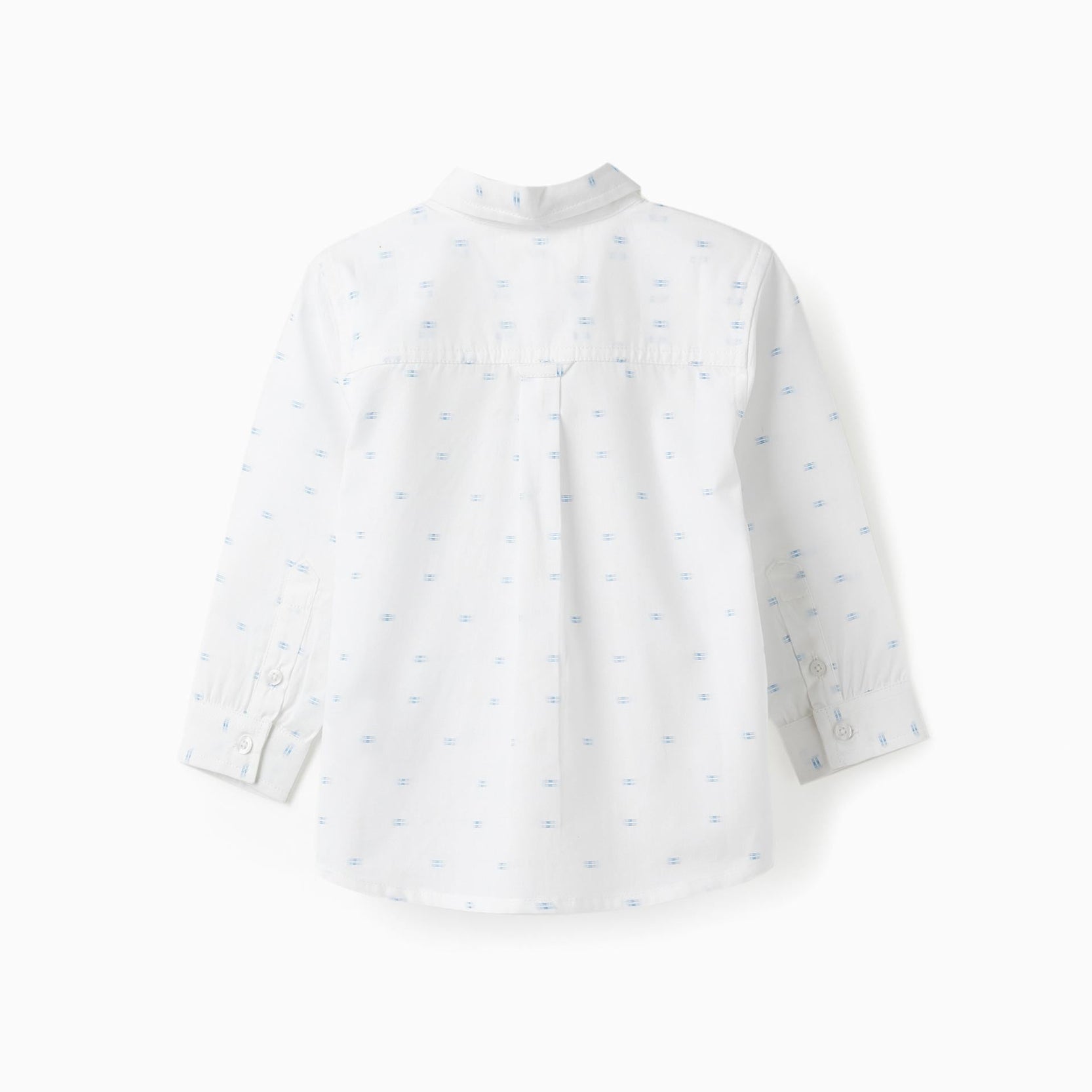 Cotton Shirt for Baby Boys, White/Blue