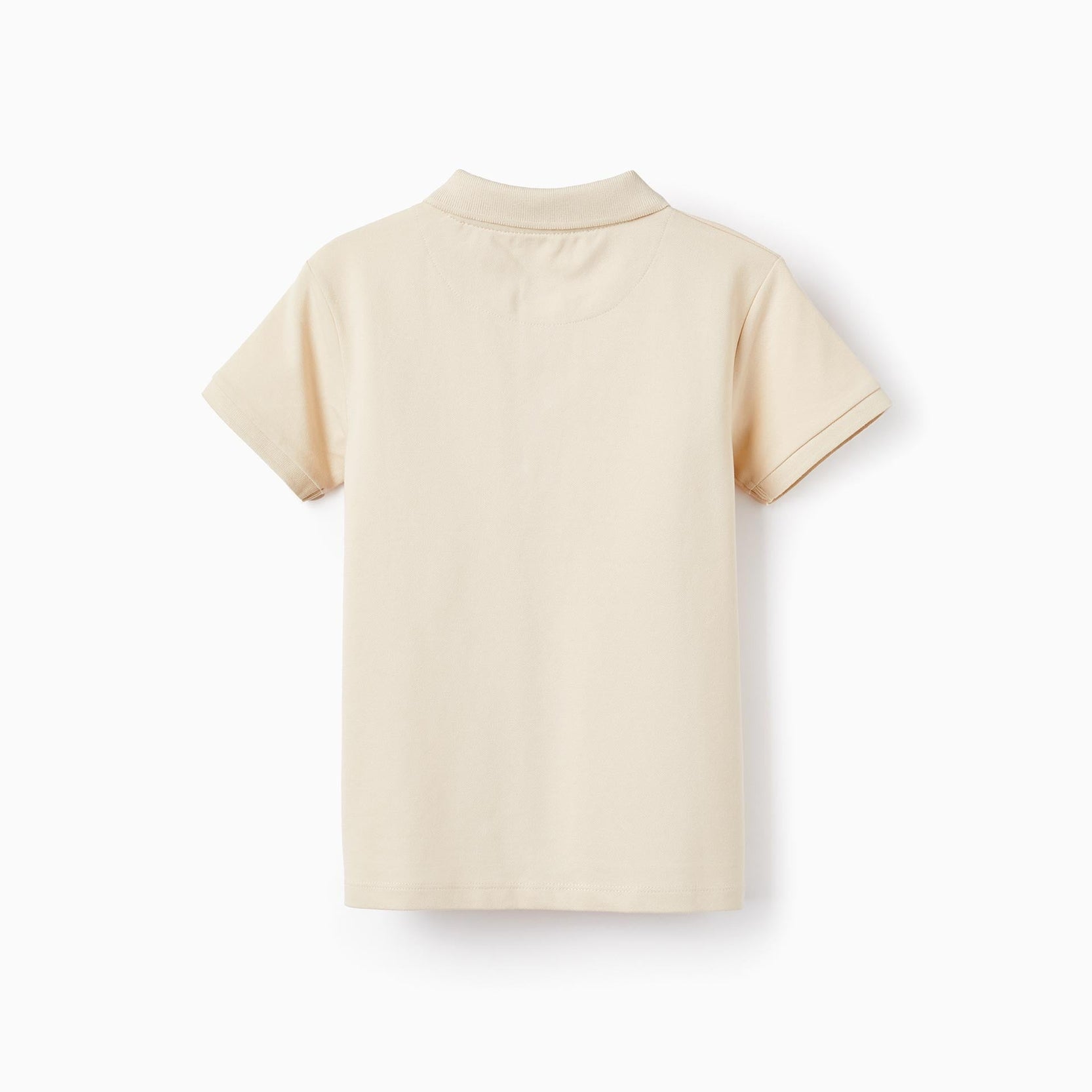 Short Sleeve Polo in Cotton Piqué for Boys, Beige