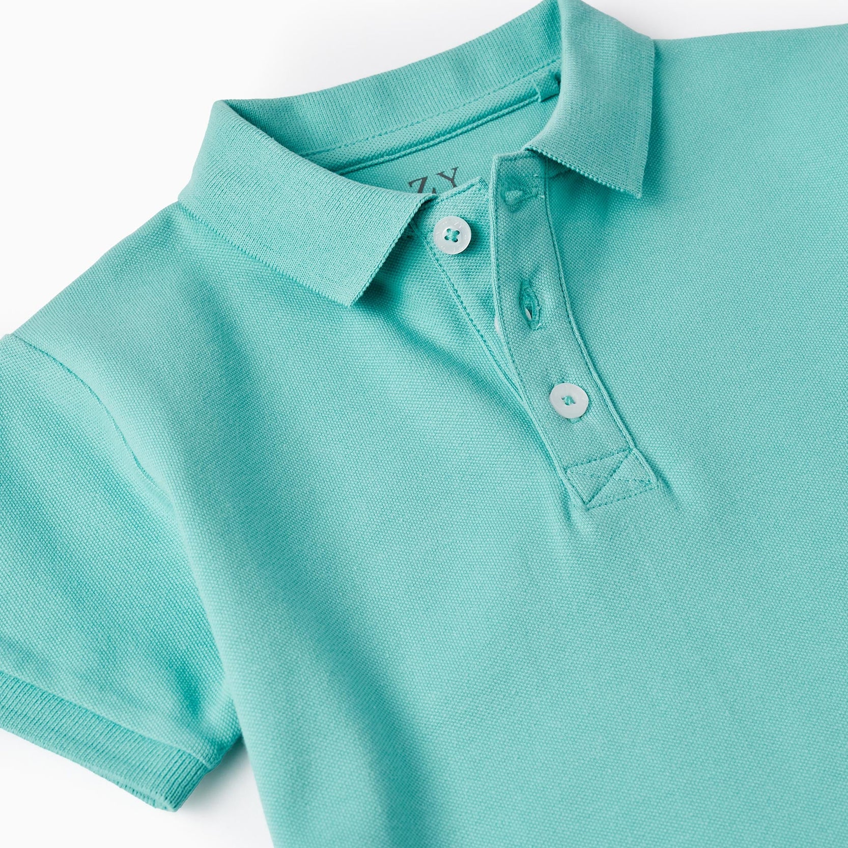 Short Sleeve Polo in Cotton Piqué for Boys, Light Green