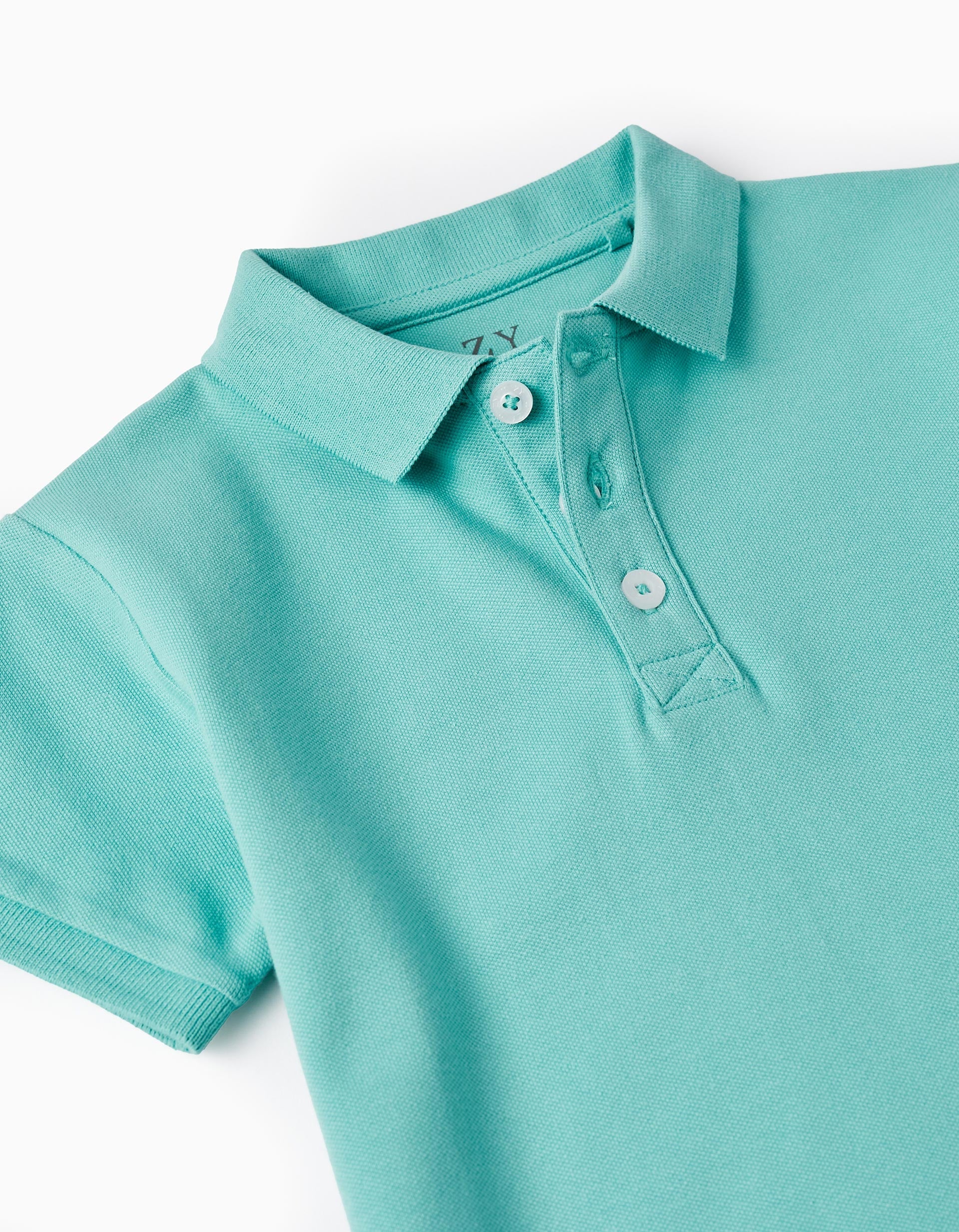 Short Sleeve Polo in Cotton Piqué for Boys, Light Green