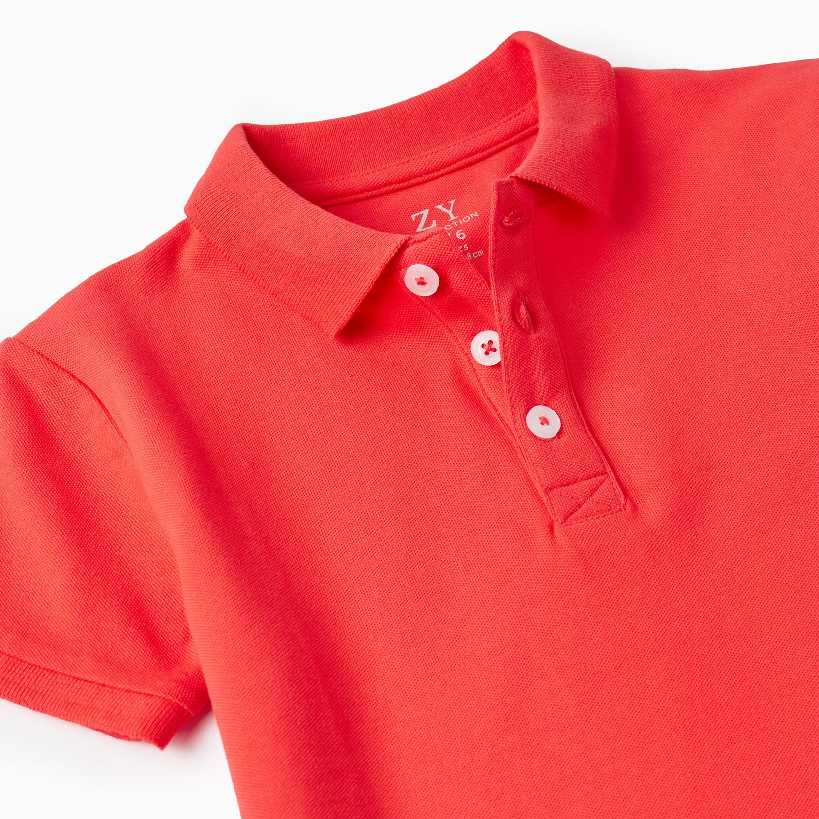 Short Sleeve Polo in Cotton Piqué for Boys, Red