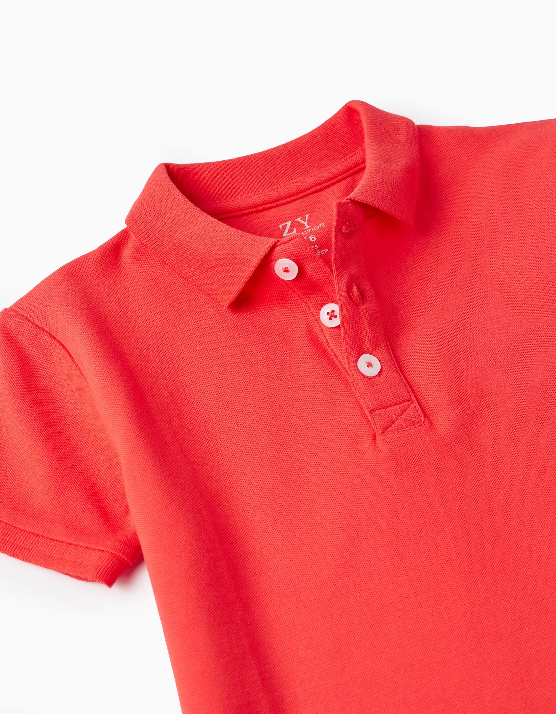 Short Sleeve Polo in Cotton Piqué for Boys, Red