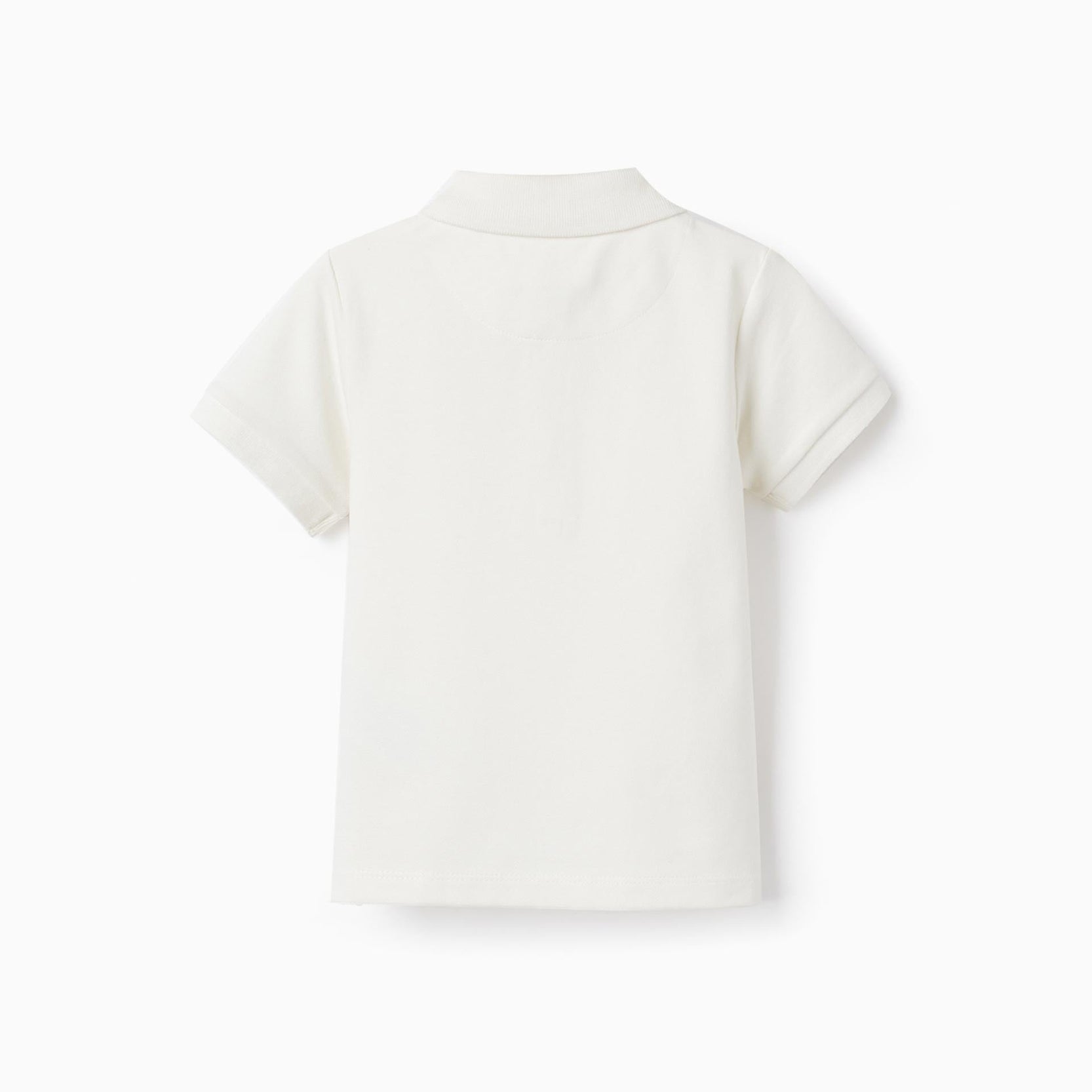 Short Sleeve Polo in Cotton Piqué for Baby Boys, White