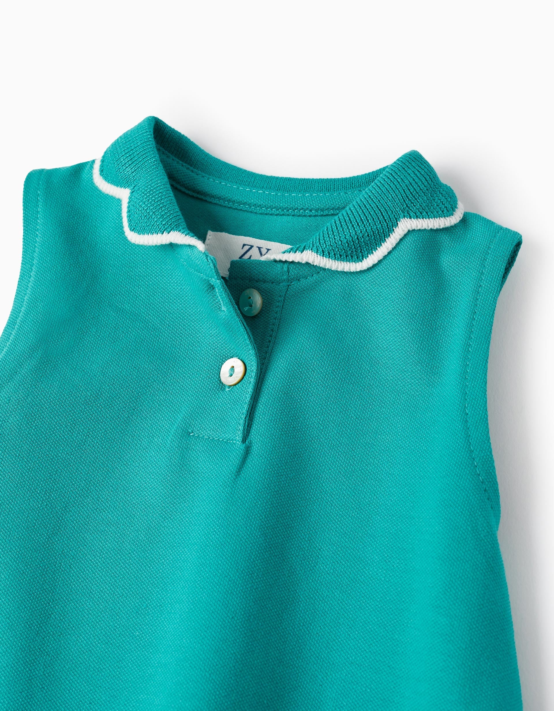 Dress in Cotton Piqué for Baby Girls, Green