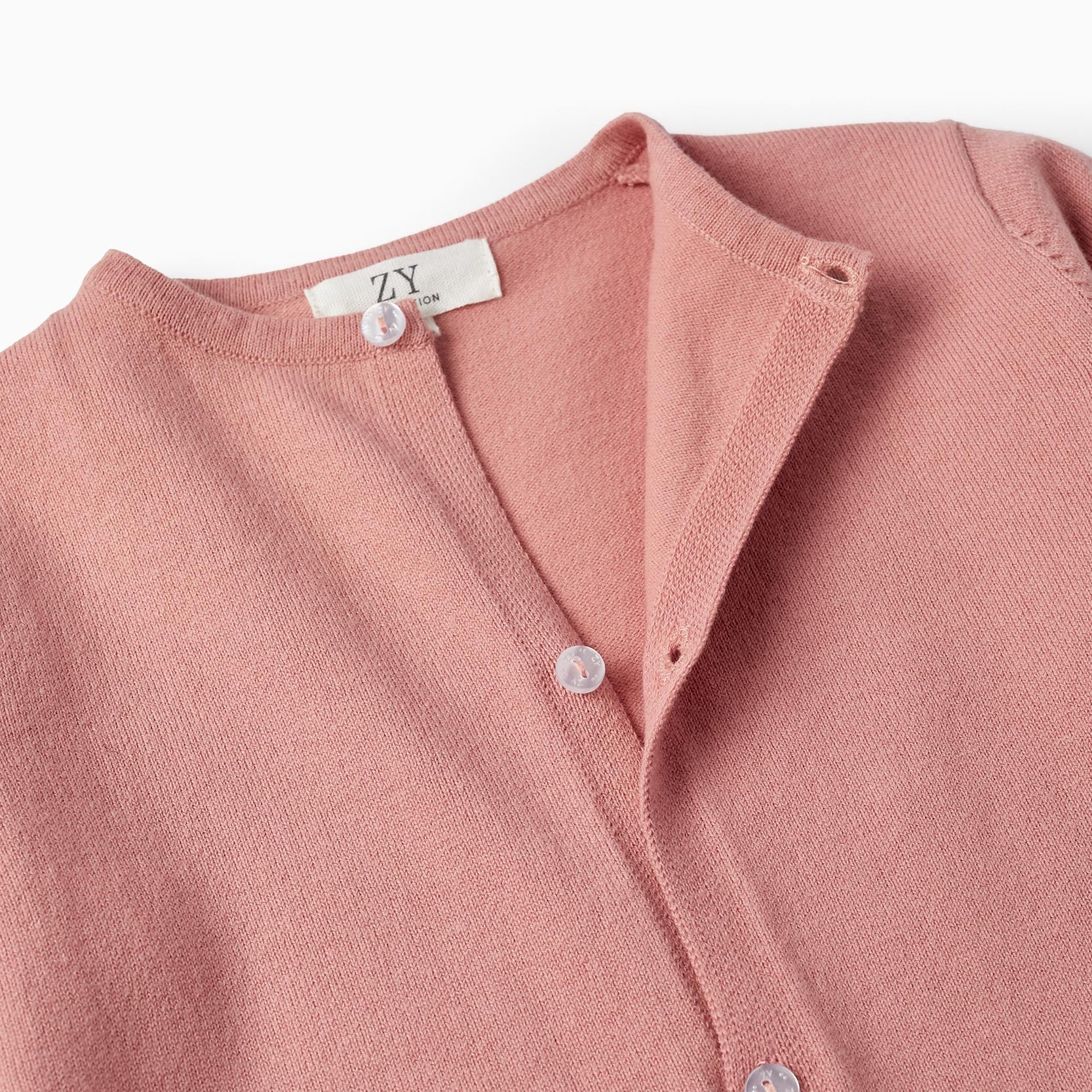 Knitted Cardigan for Girls, Light Pink