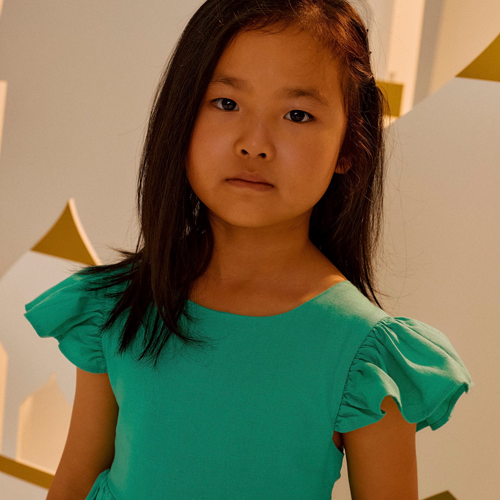 Cotton Dress for Girls 'Special Days', Green