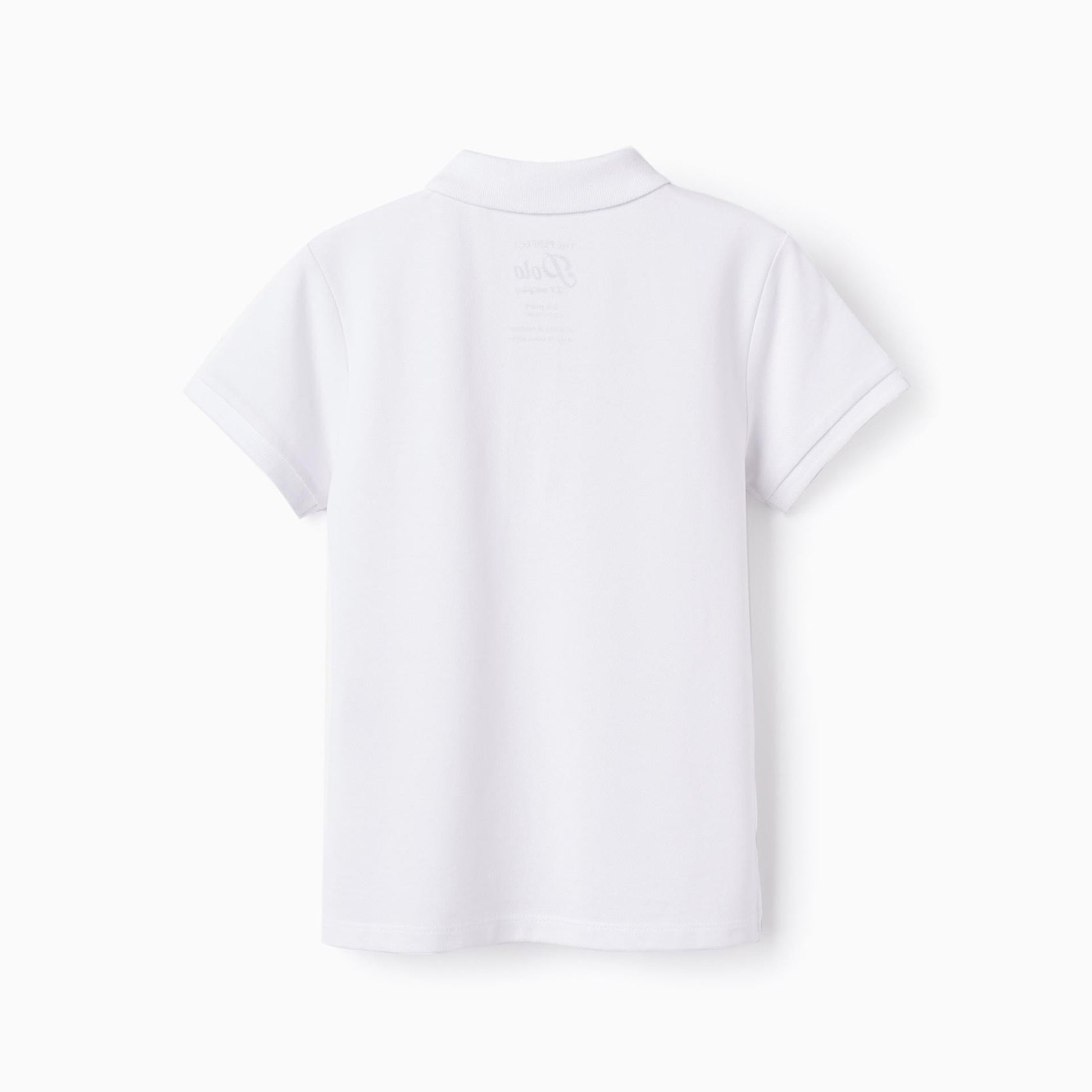 Cotton Polo for Boys, White