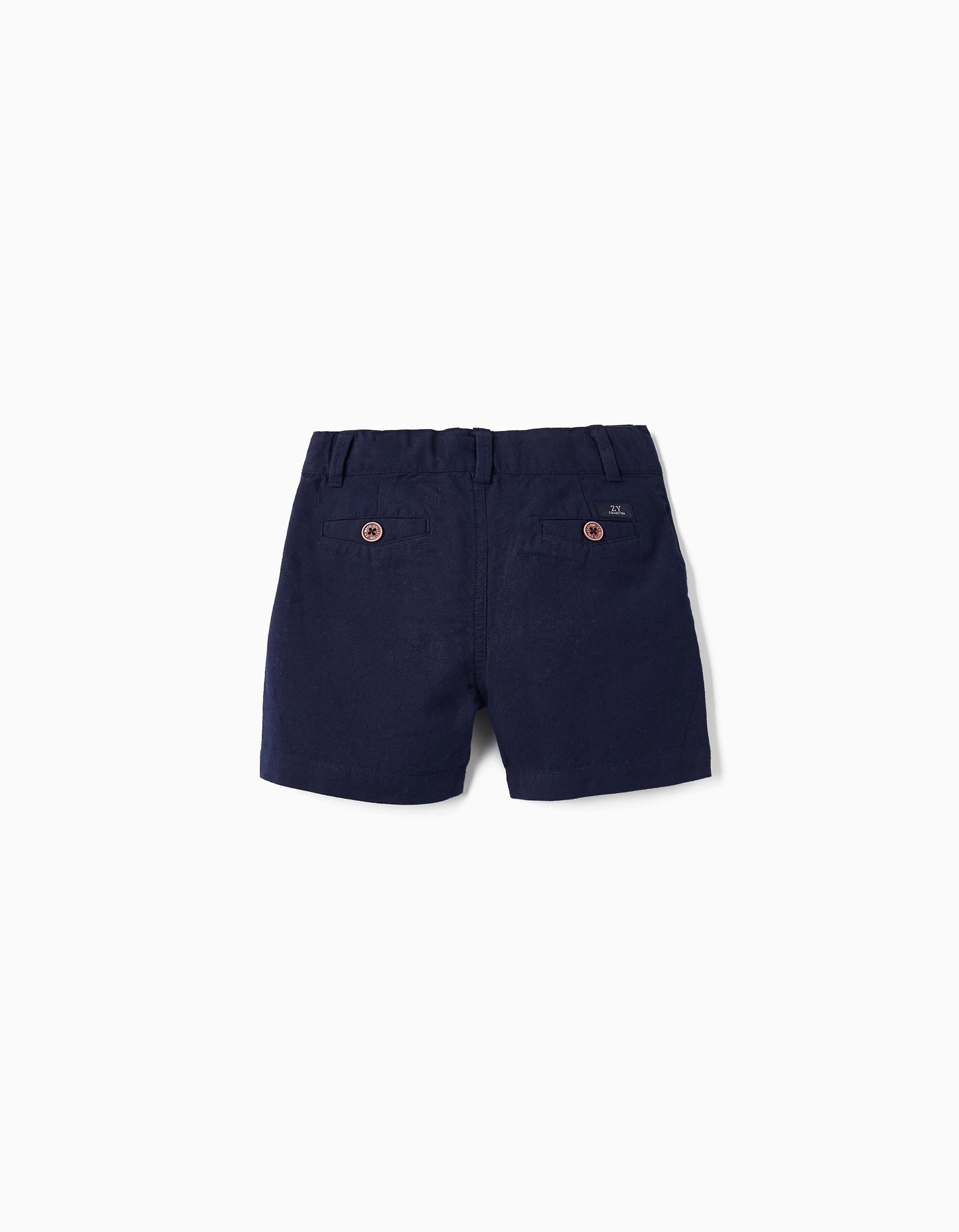 Chino Shorts for Baby Boy, Dark Blue