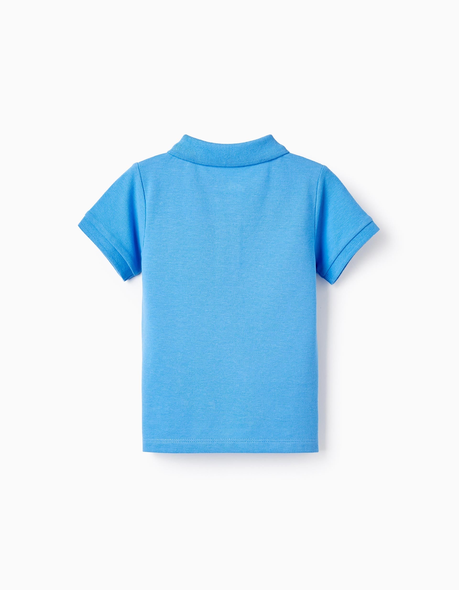 Polo in Cotton Piqué for Baby Boys, Blue