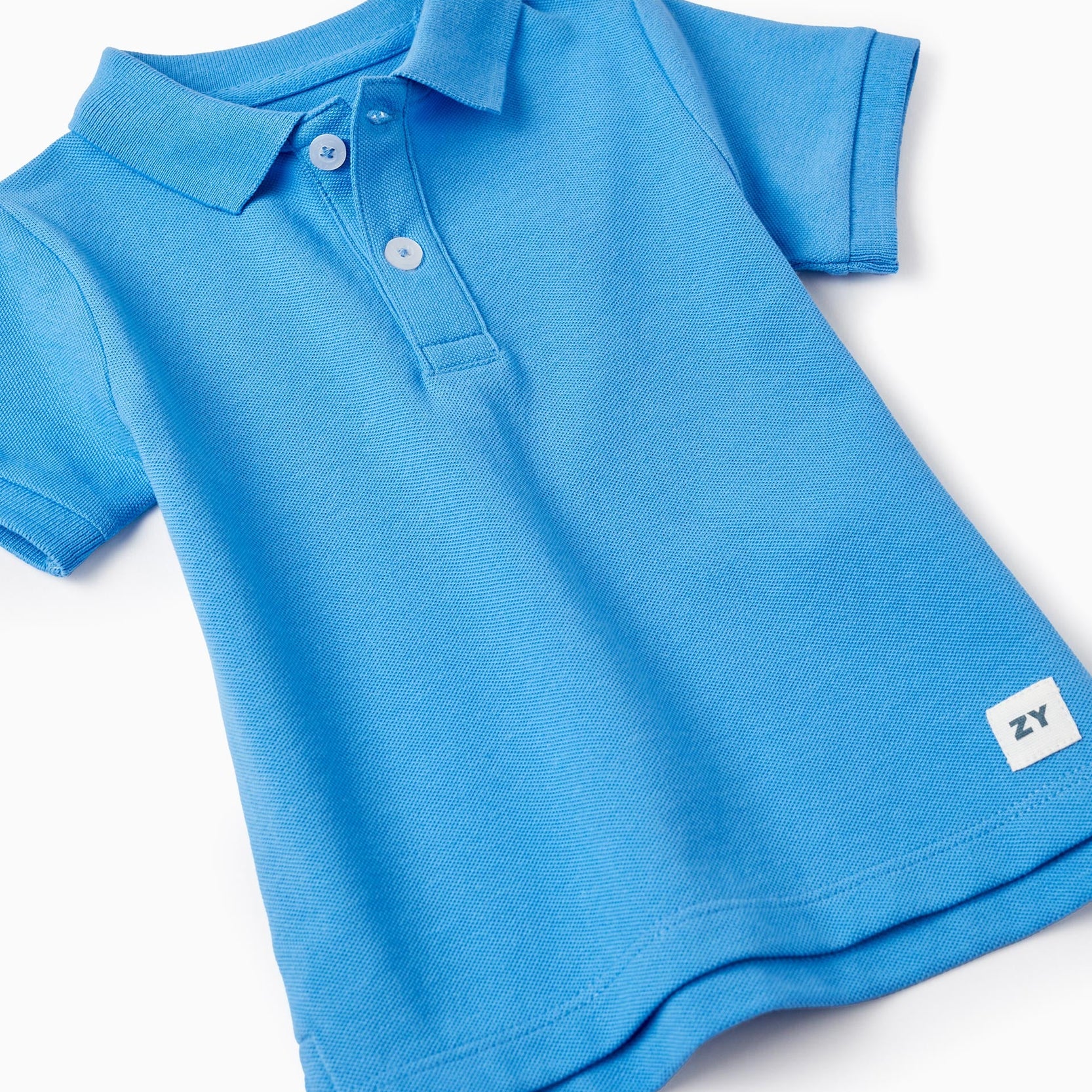 Polo in Cotton Piqué for Baby Boys, Blue