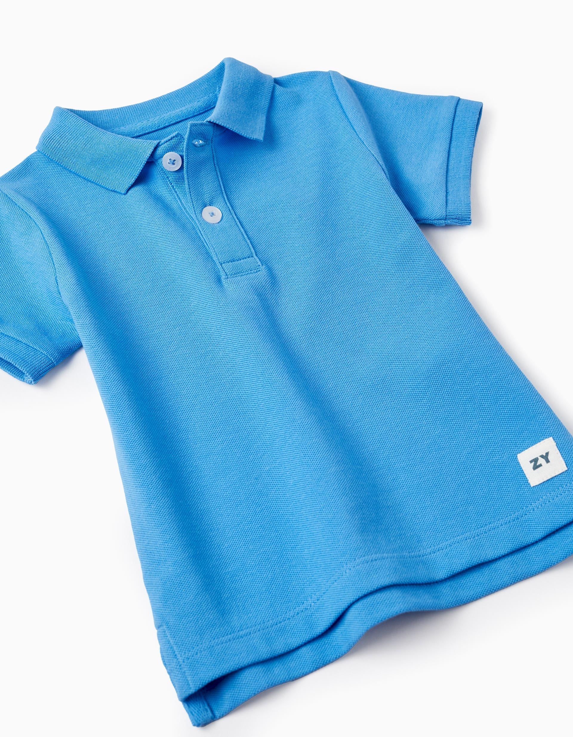 Polo in Cotton Piqué for Baby Boys, Blue