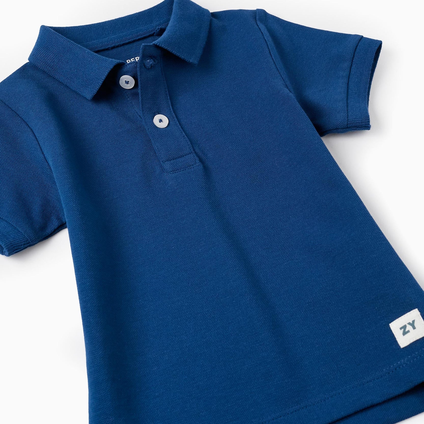 Polo in Cotton Piqué for Baby Boys, Dark Blue