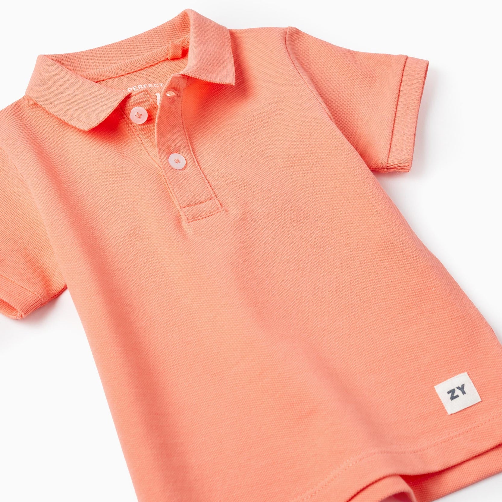 Polo in Cotton Piqué for Baby Boys, Orange