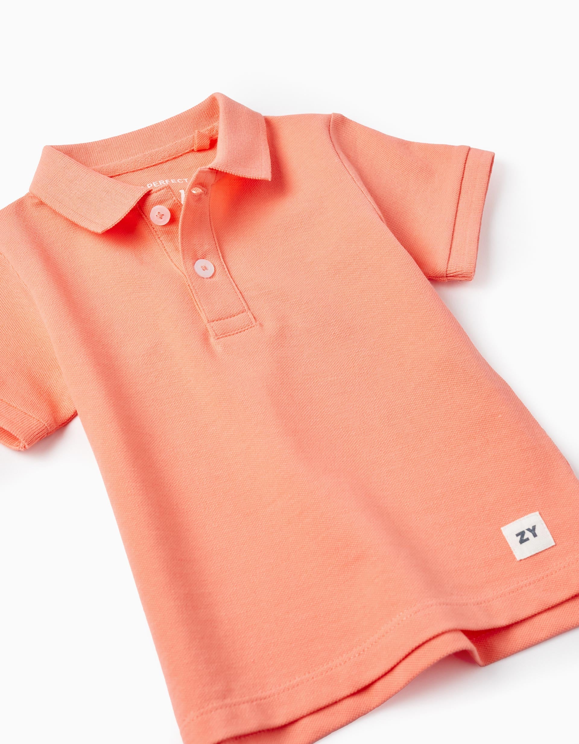 Polo in Cotton Piqué for Baby Boys, Orange