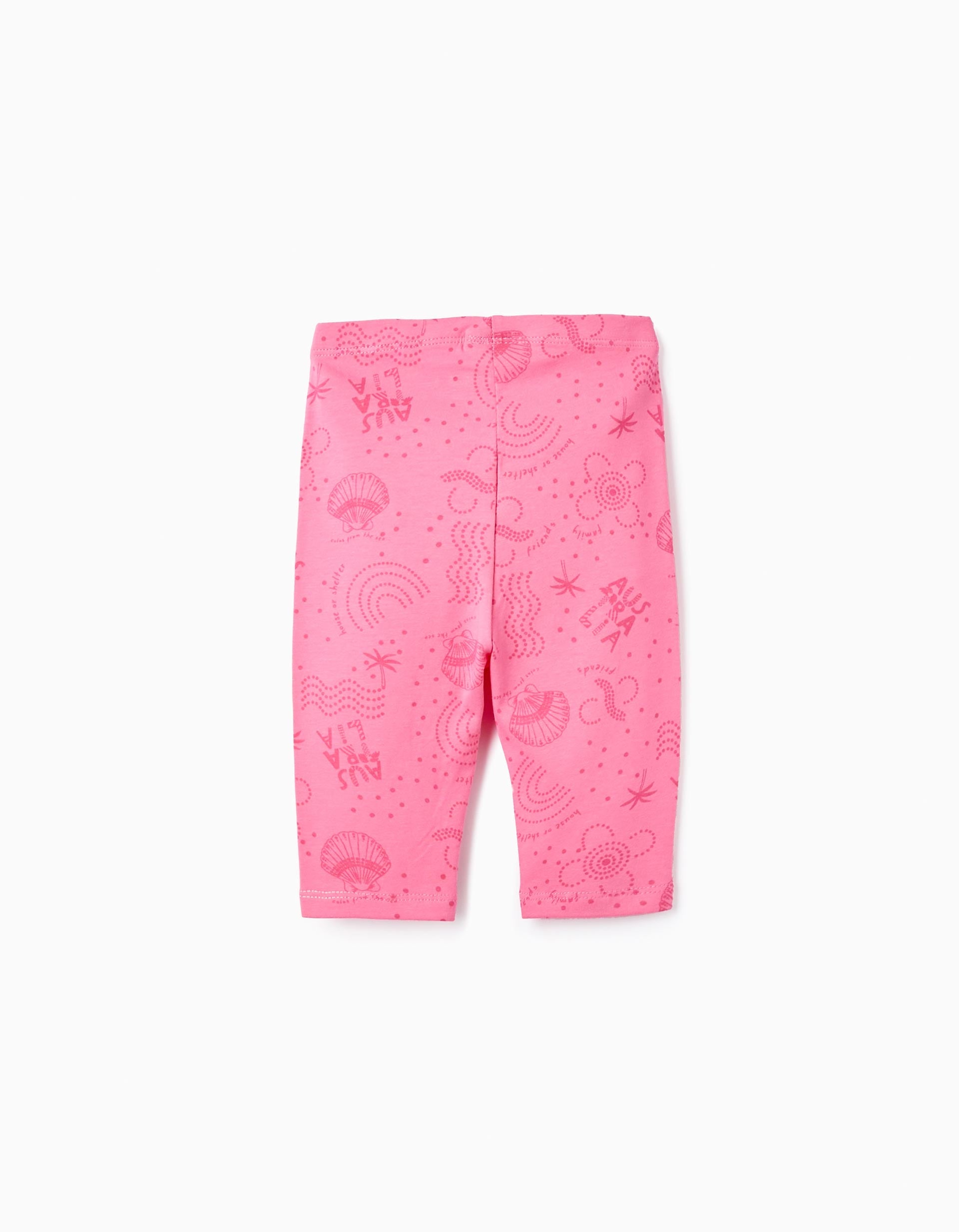2 Short Leggings in Cotton for Baby Girls, Pink