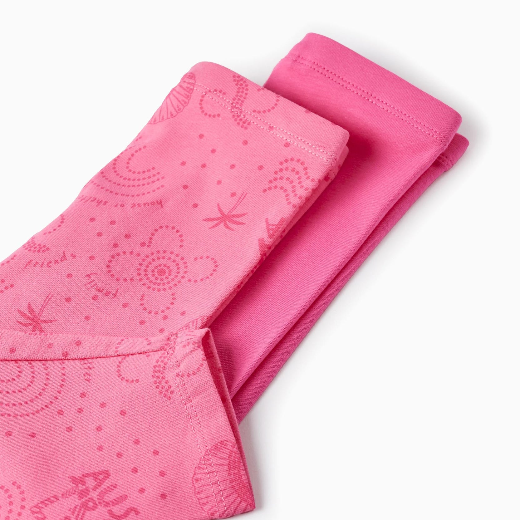 2 Short Leggings in Cotton for Baby Girls, Pink