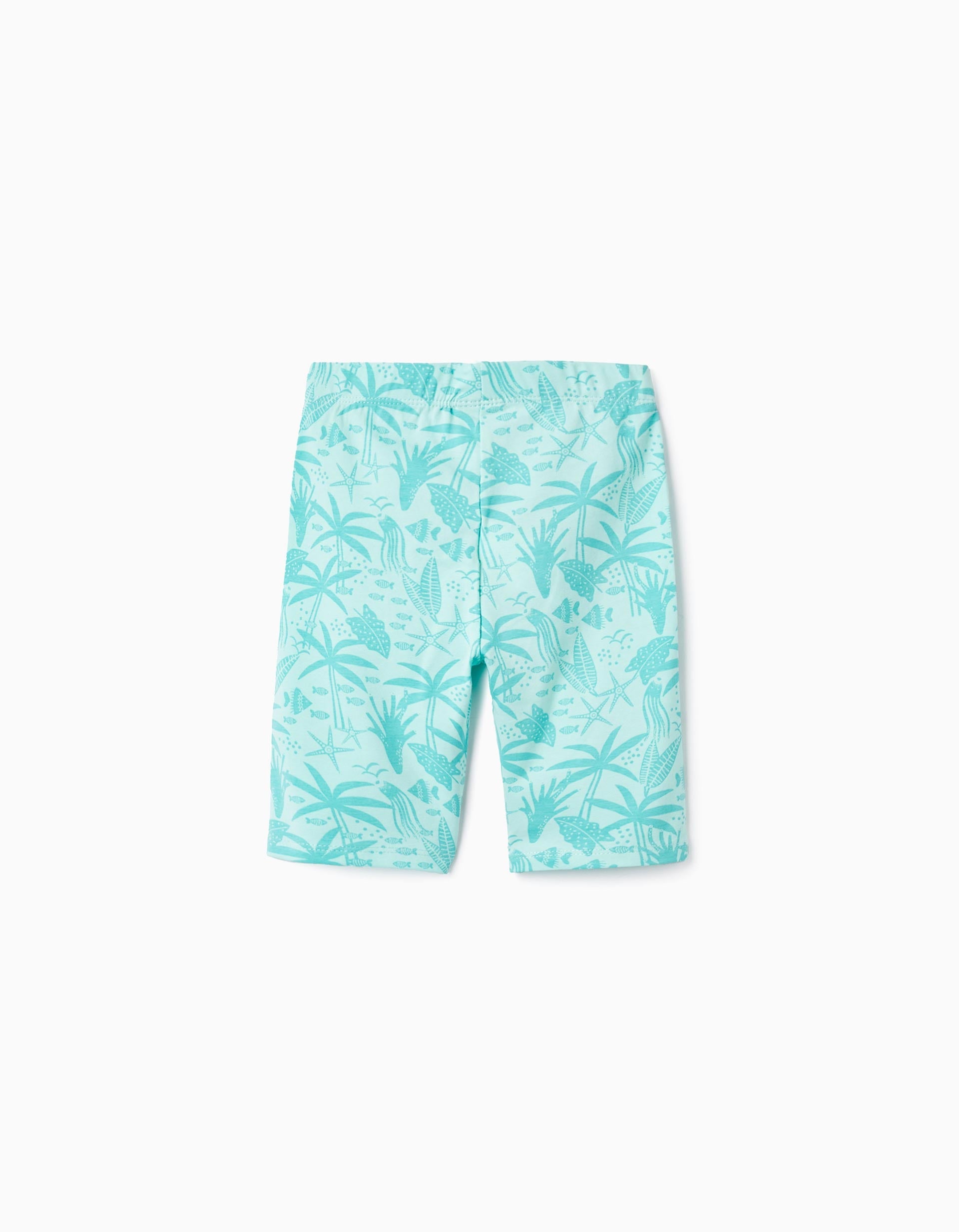 2 Tight Cotton Shorts for Girls 'Sea', Dark Blue/Green