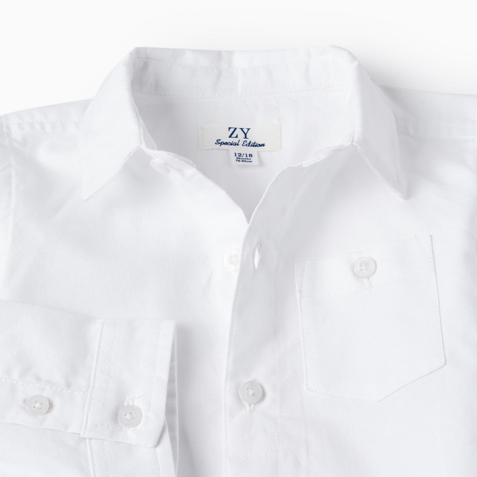 Bow + Cotton Shirt for Baby Boy, Blue/White