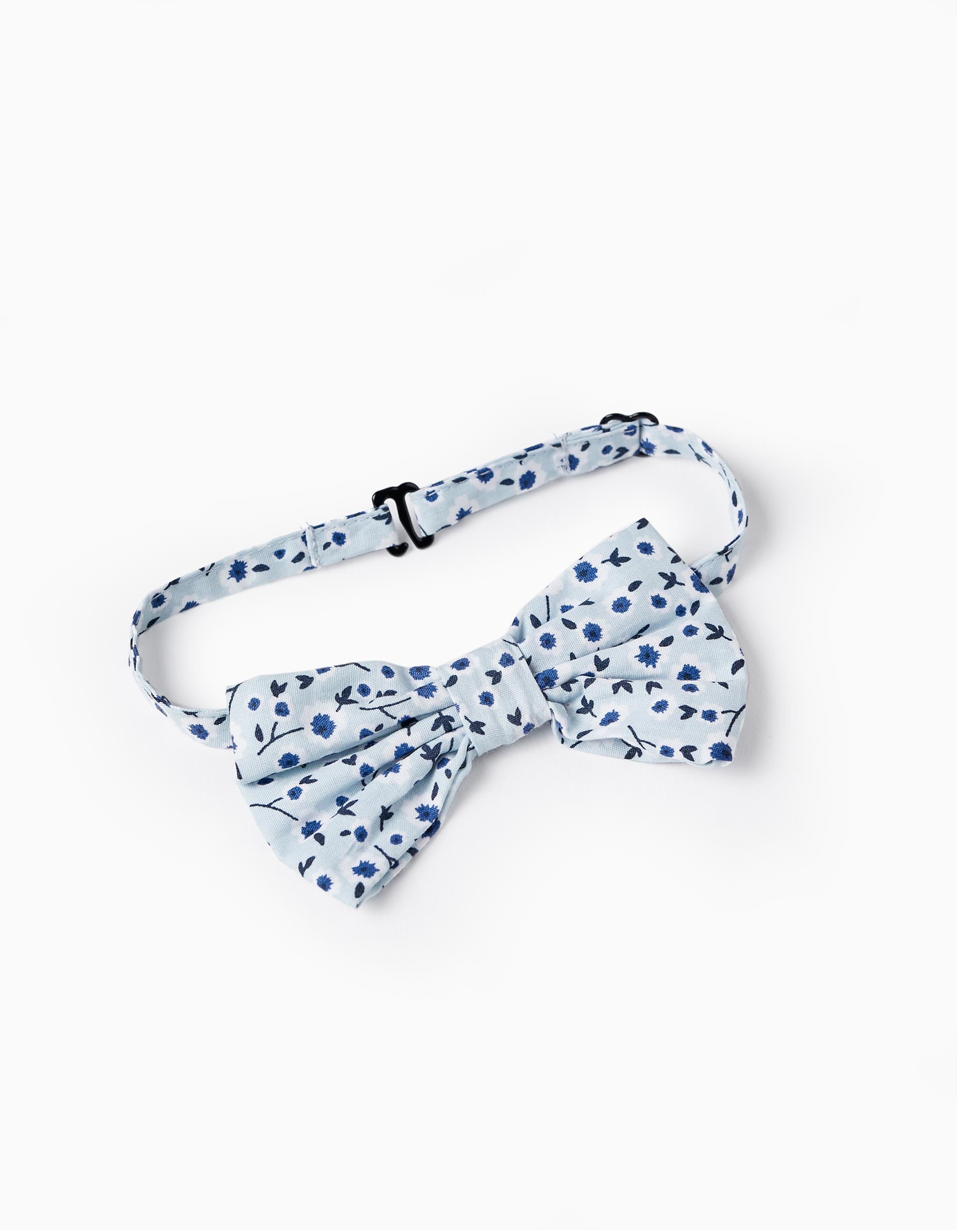 Bow + Cotton Shirt for Baby Boy, Blue/White