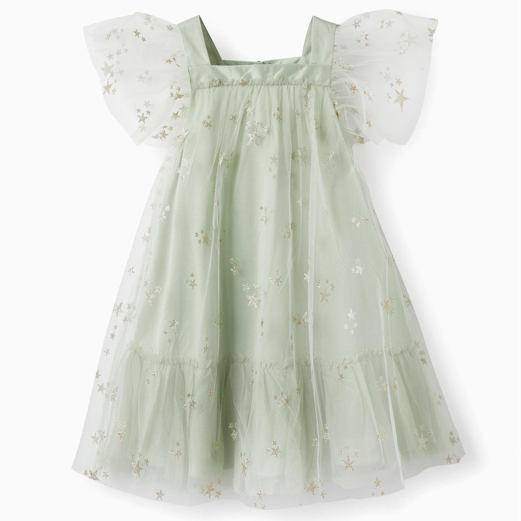 Dress with Tulle and Glitter for Girls 'Special Days - Stars', Light Green
