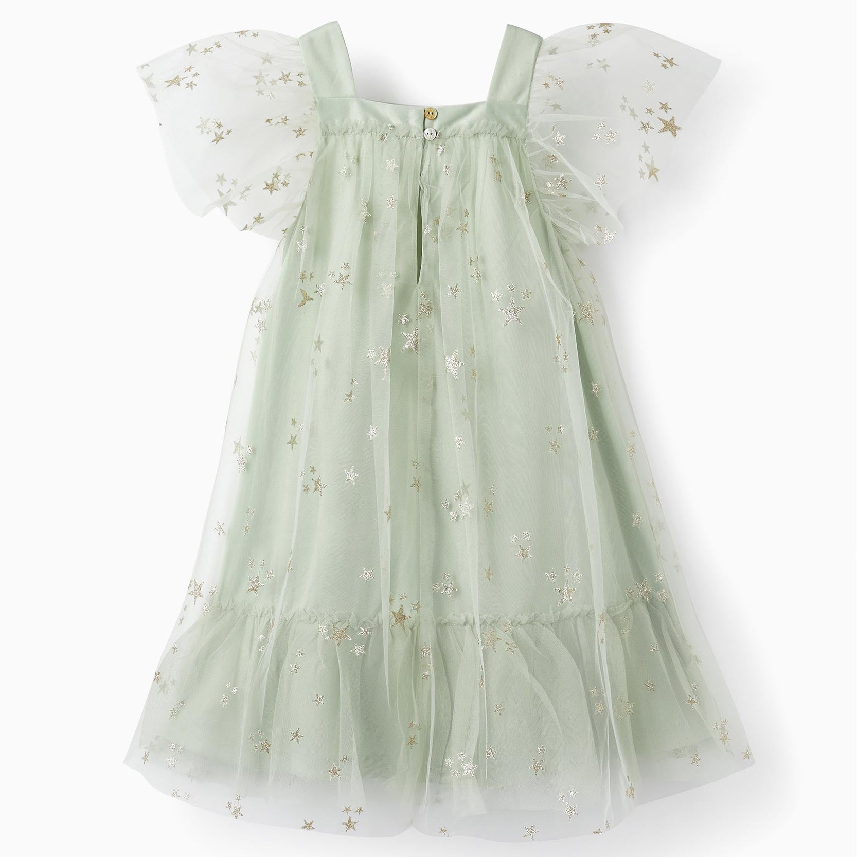 Dress with Tulle and Glitter for Girls 'Special Days - Stars', Light Green