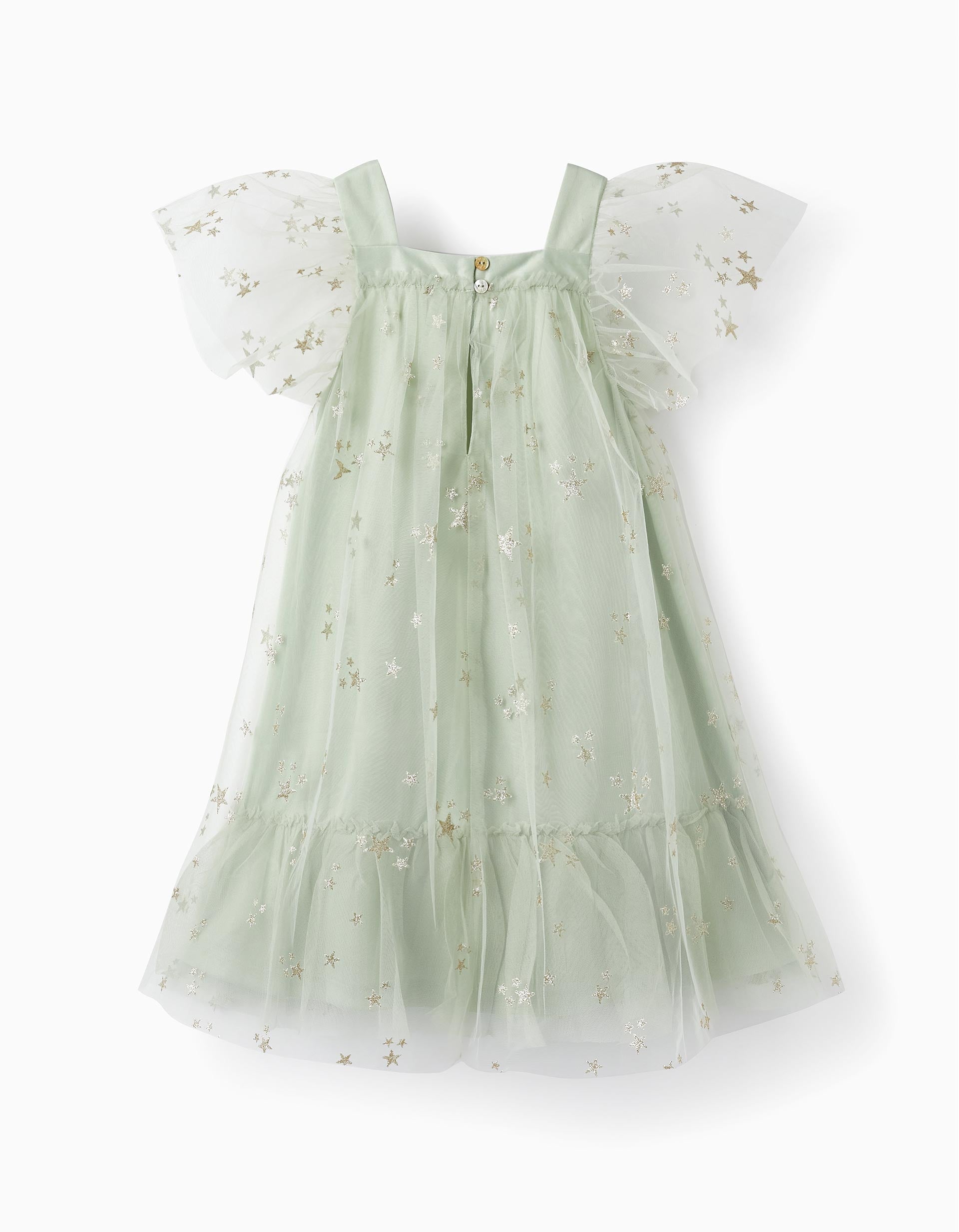 Dress with Tulle and Glitter for Girls 'Special Days - Stars', Light Green