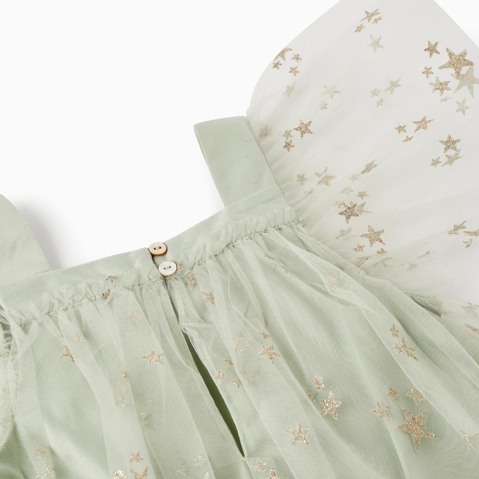 Dress with Tulle and Glitter for Girls 'Special Days - Stars', Light Green