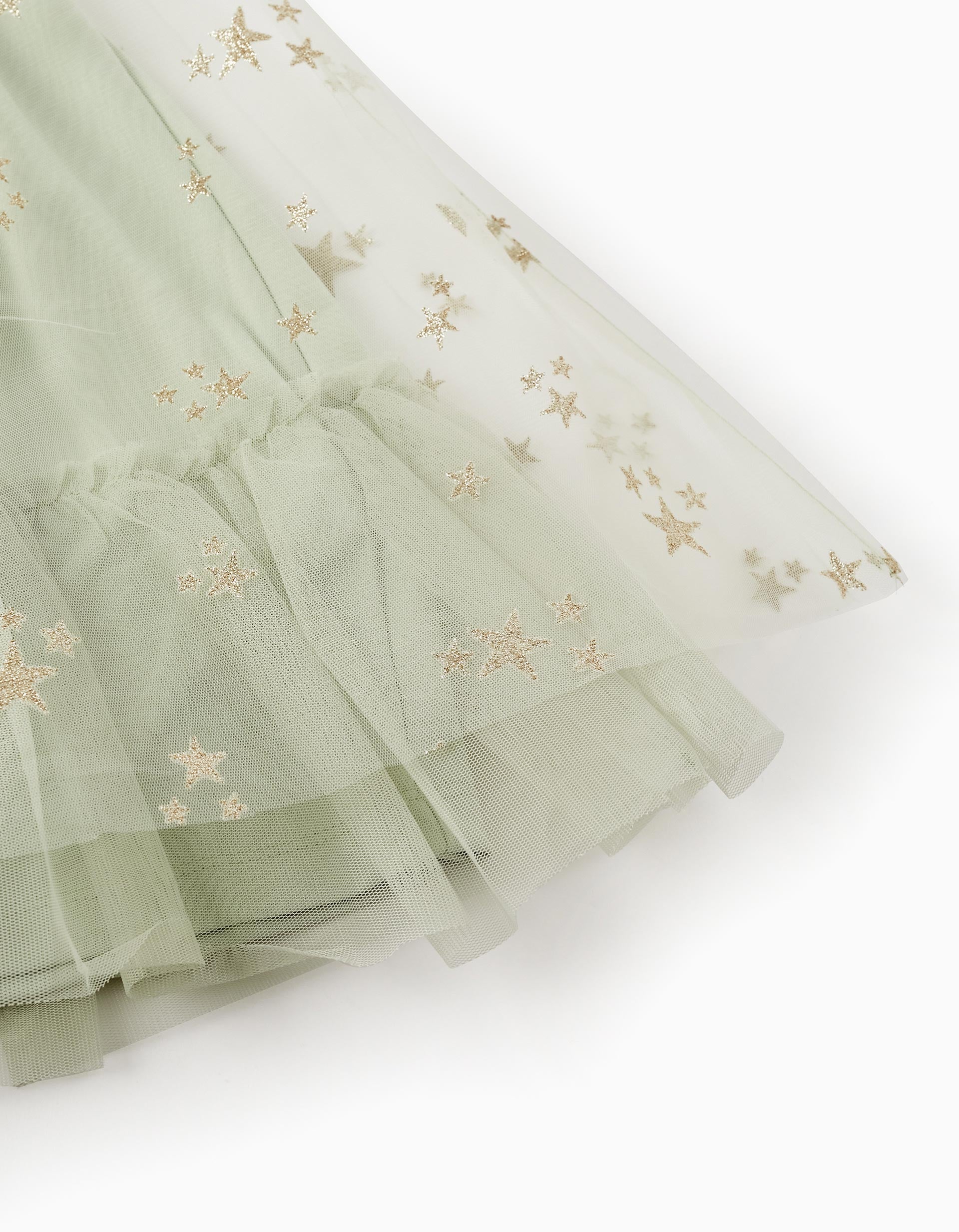 Dress with Tulle and Glitter for Girls 'Special Days - Stars', Light Green