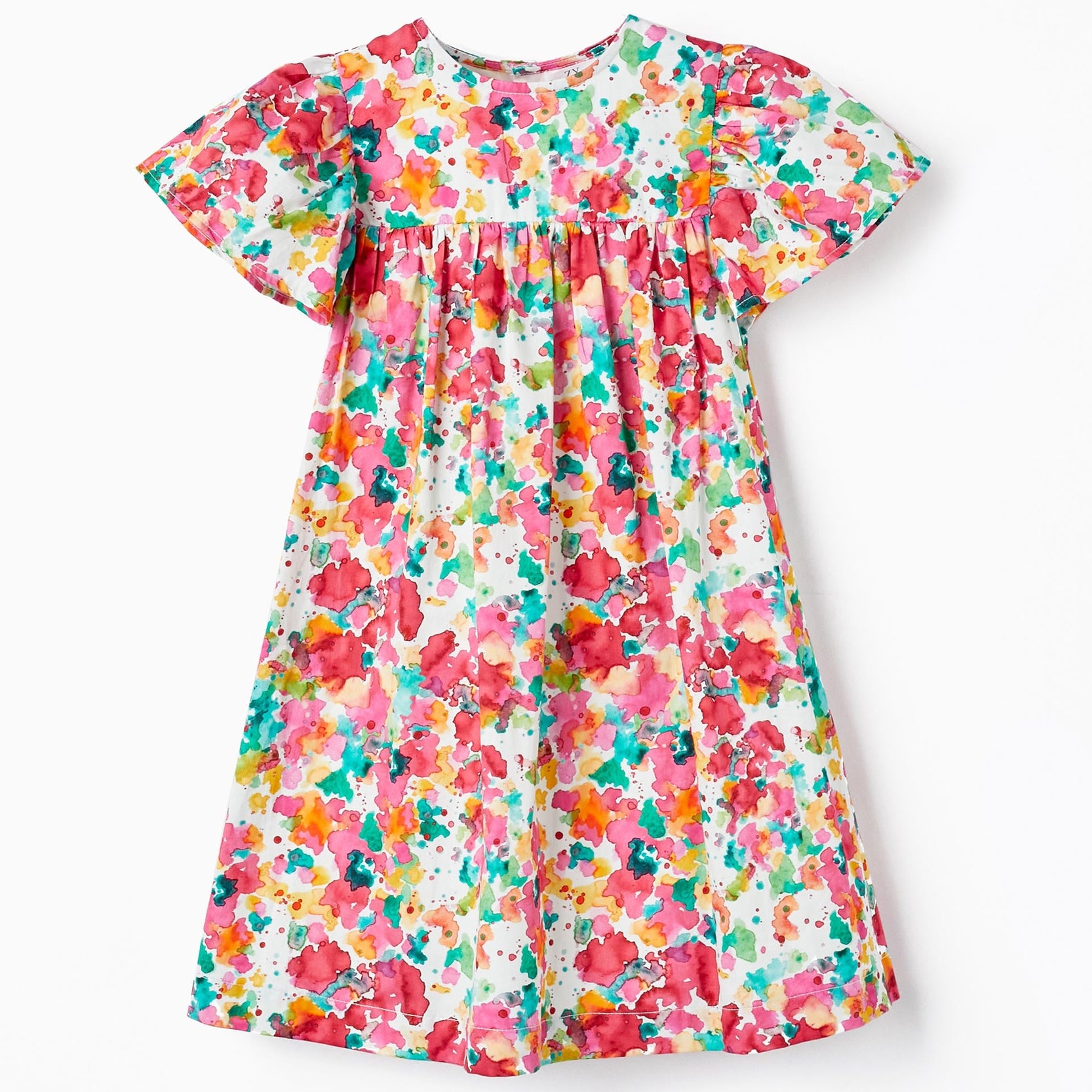 Dress with Watercolor Pattern for Girls, Multicolour