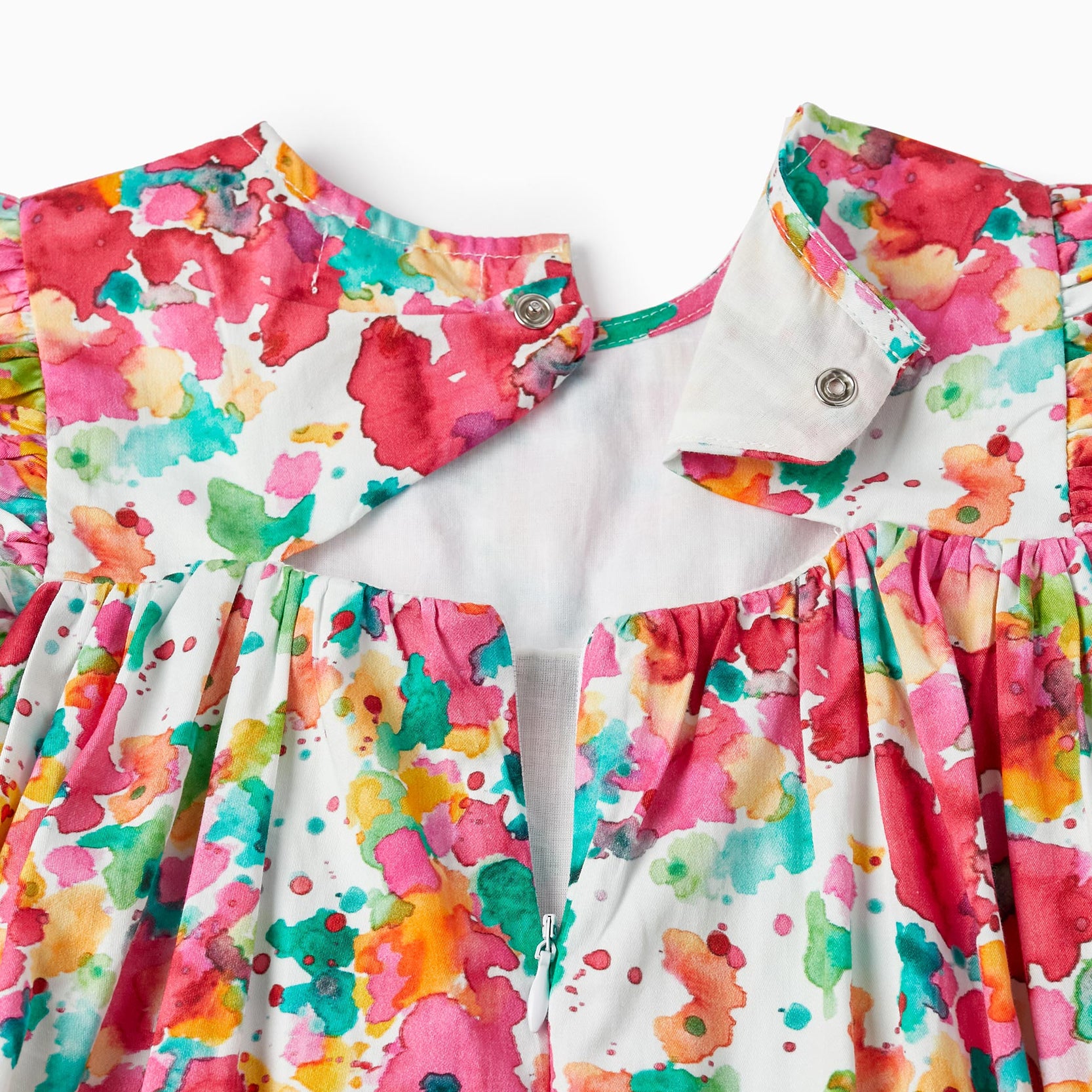 Dress with Watercolor Pattern for Girls, Multicolour
