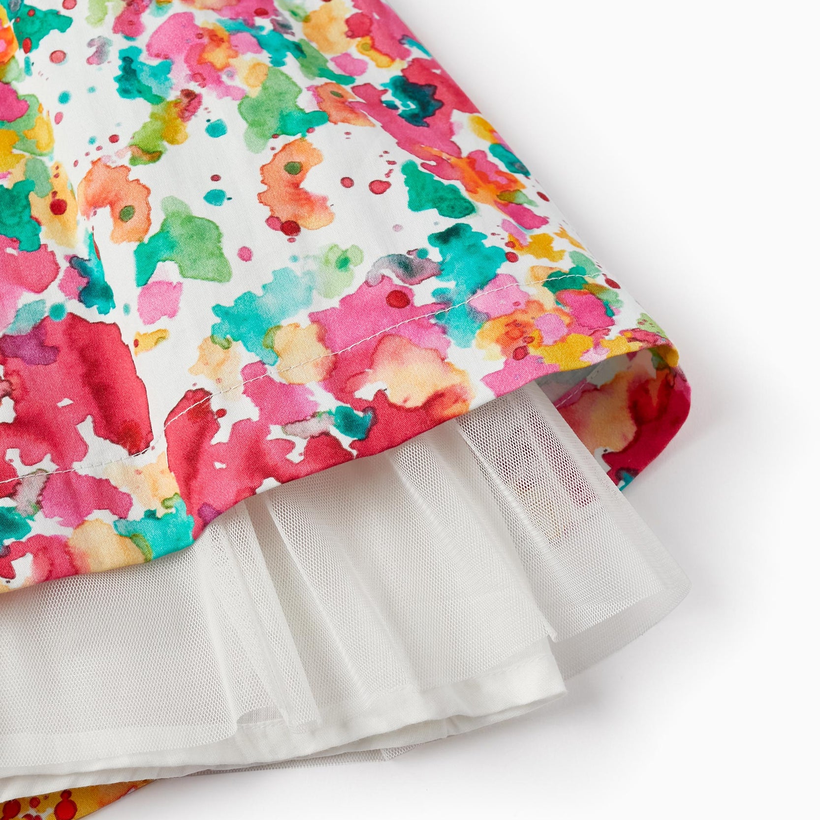 Dress with Watercolor Pattern for Girls, Multicolour