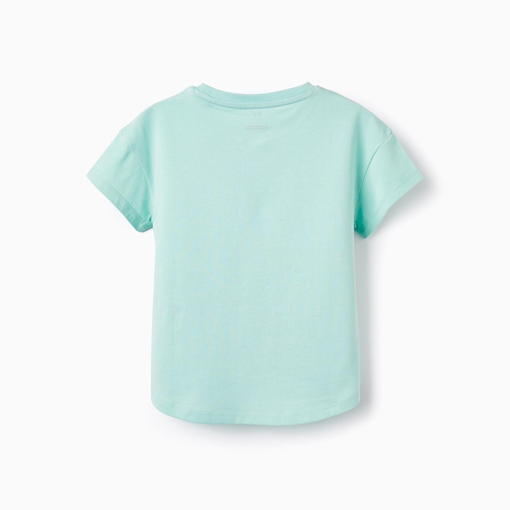 Cotton T-shirt for Girls 'Flowers', Aqua Green