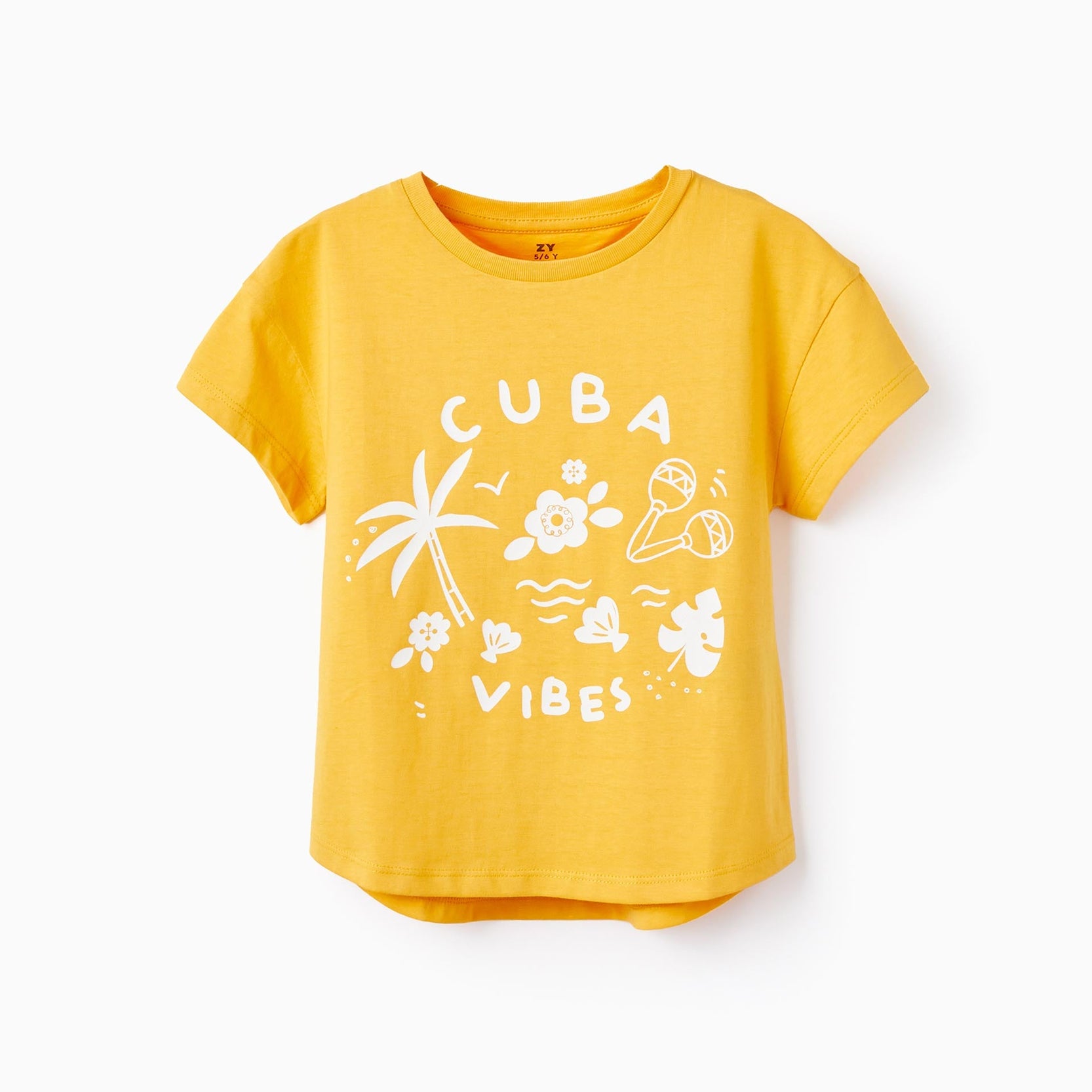 Cotton T-shirt for Girls 'Cuba Vibes', Yellow