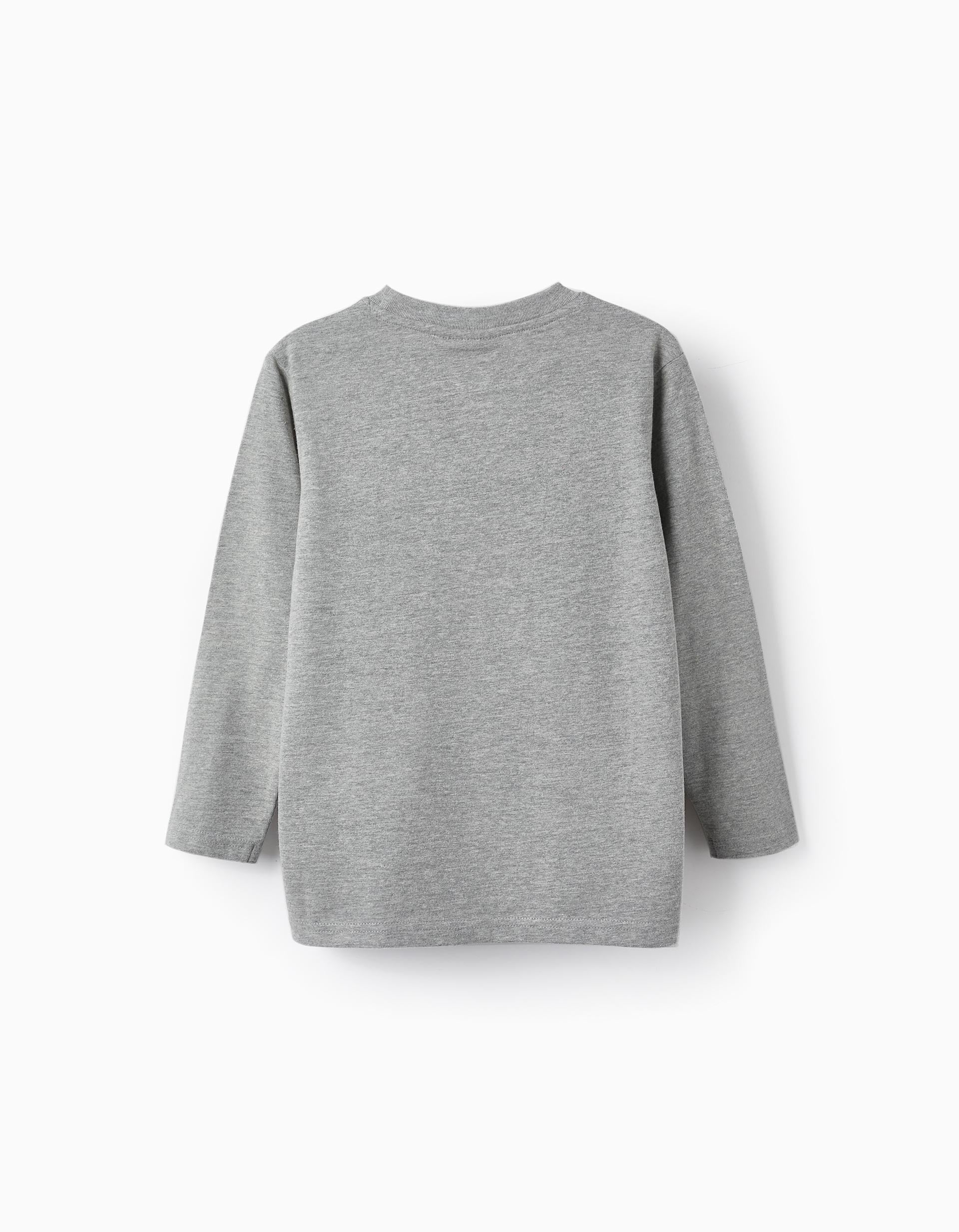 Long Sleeve Cotton T-Shirt for Boys 'Naruto', Grey