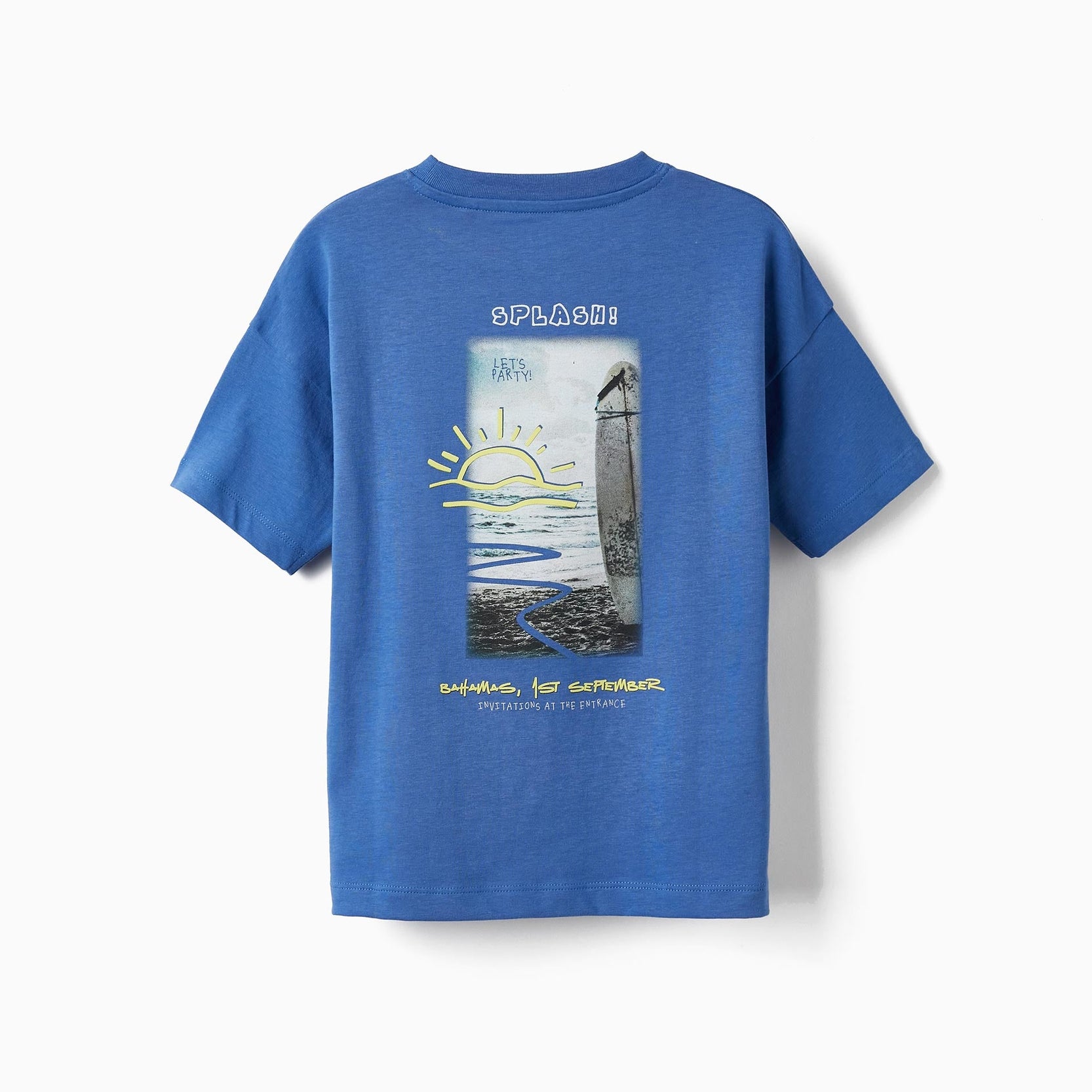 T-Shirt in Cotton Jersey for Boys 'Surf', Blue