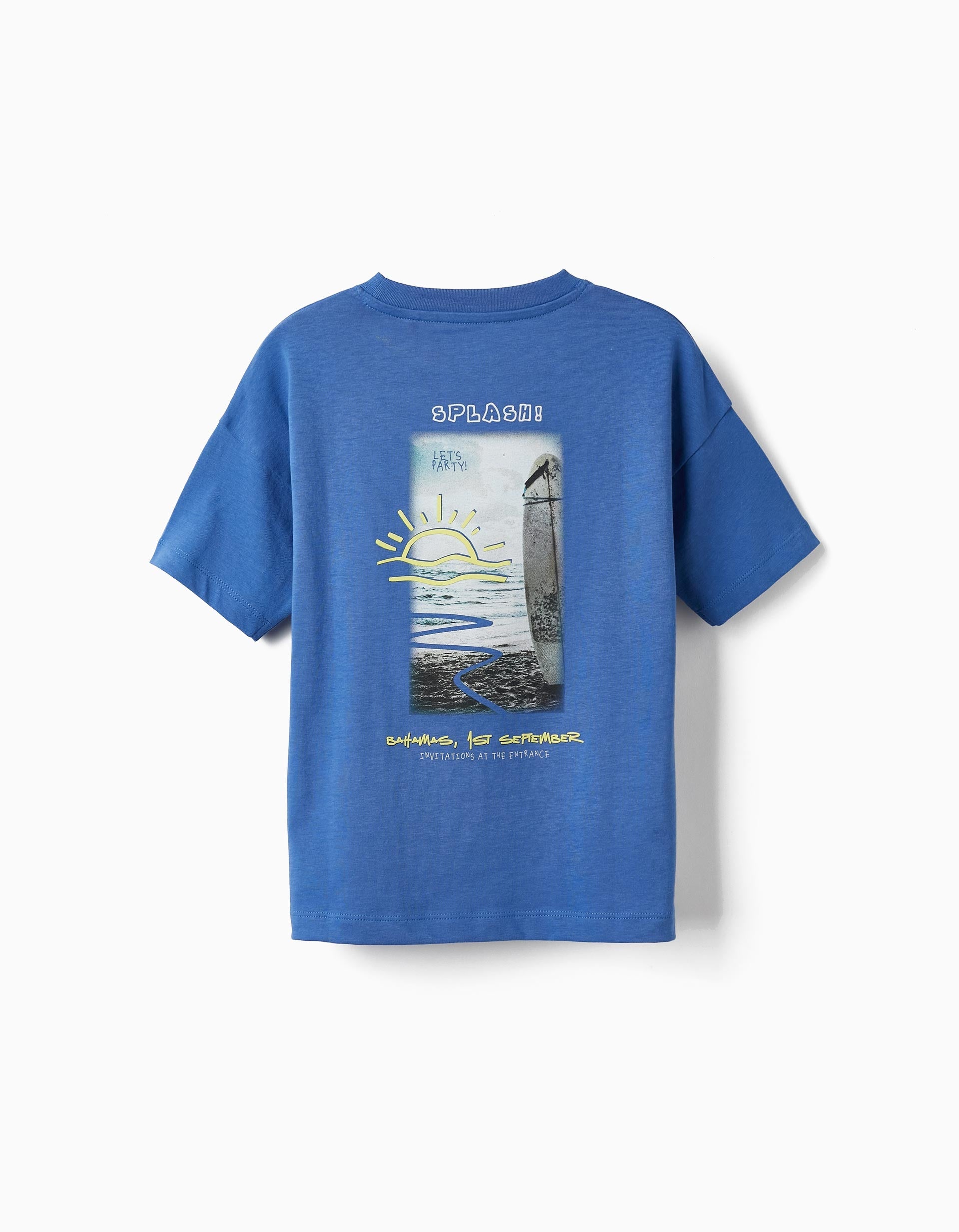 T-Shirt in Cotton Jersey for Boys 'Surf', Blue