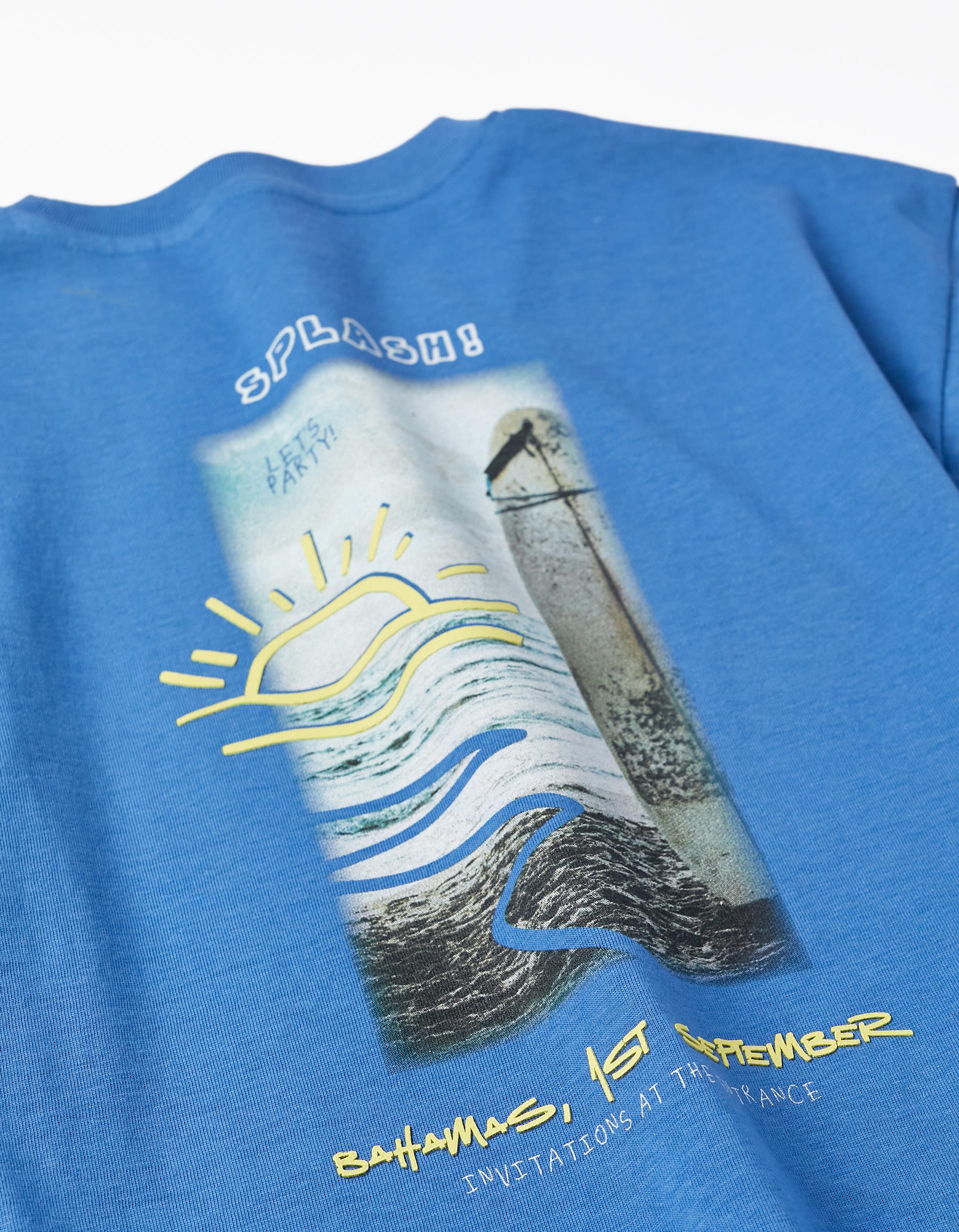 T-Shirt in Cotton Jersey for Boys 'Surf', Blue