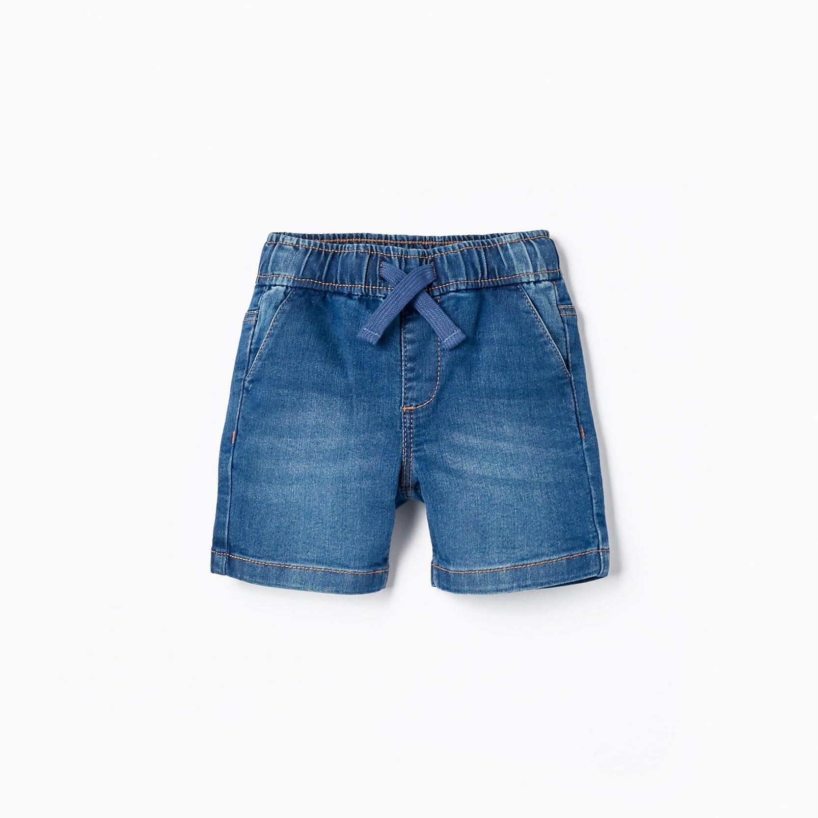 Sporty Denim Shorts in Cotton for Baby Boys, Blue