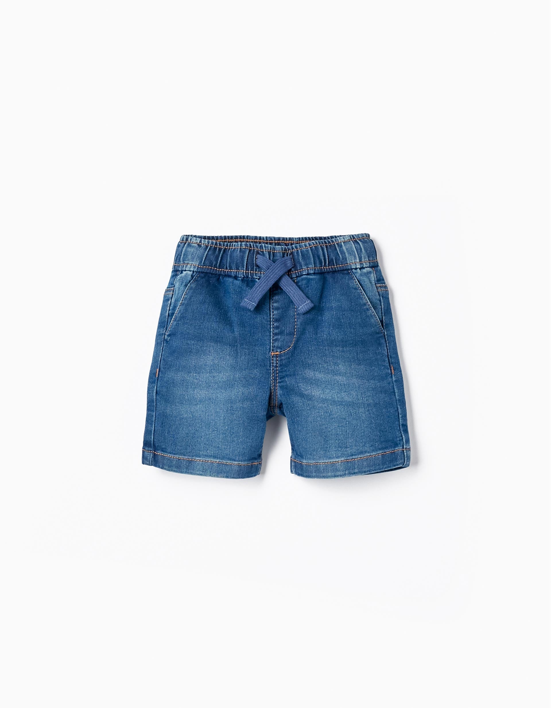 Sporty Denim Shorts in Cotton for Baby Boys, Blue