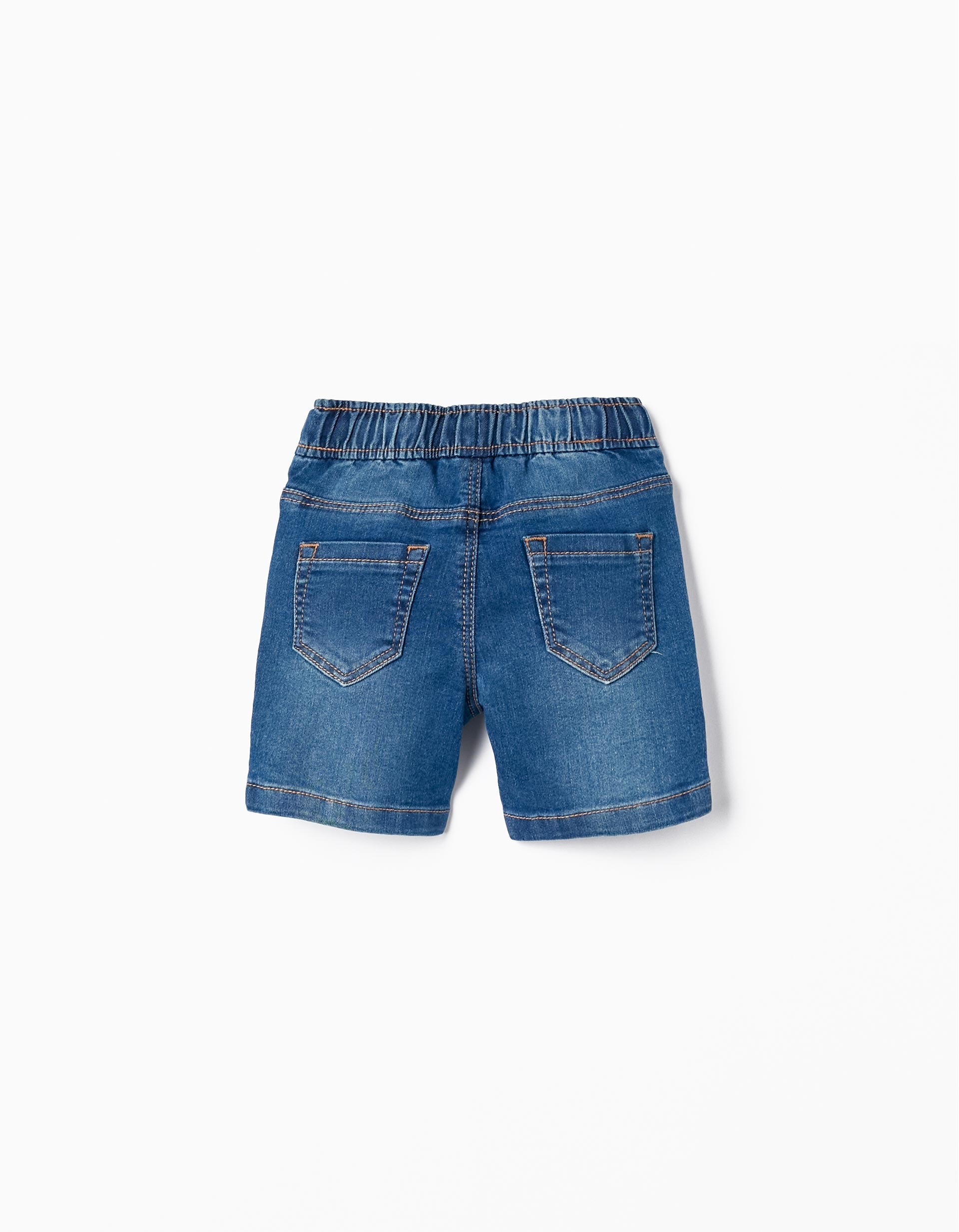 Sporty Denim Shorts in Cotton for Baby Boys, Blue