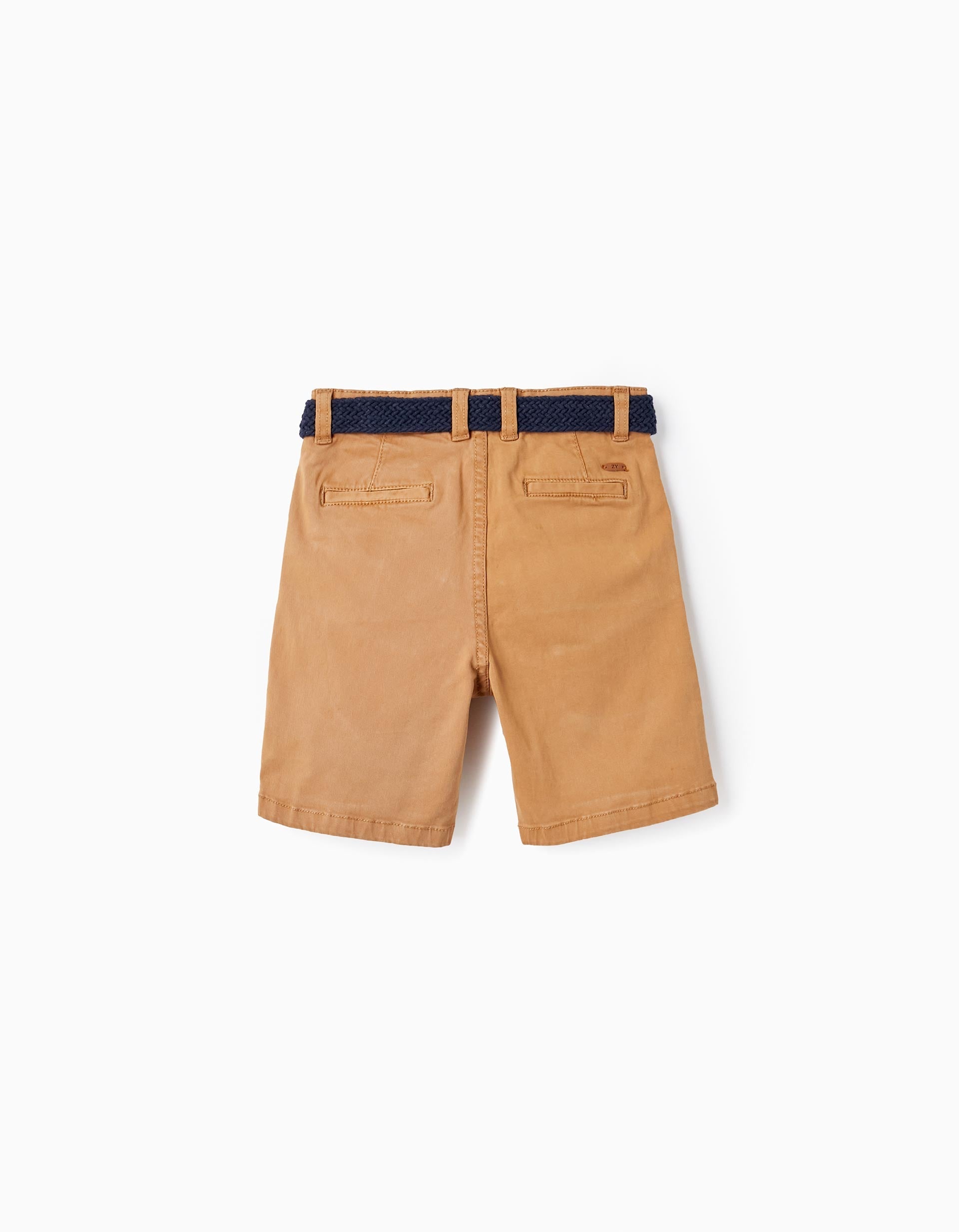 Chino Twill Shorts With Belt for Boys, Camel