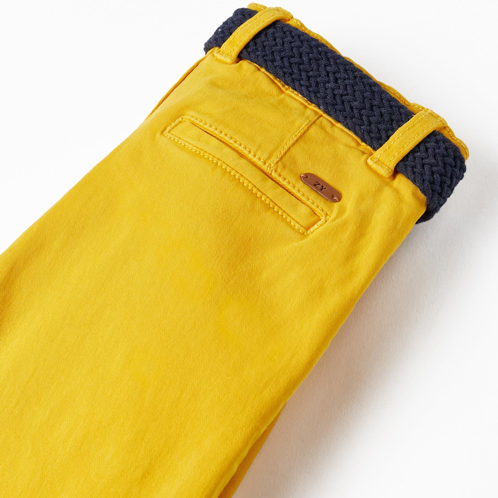 Chino Shorts with Belt for Boys, Yellow